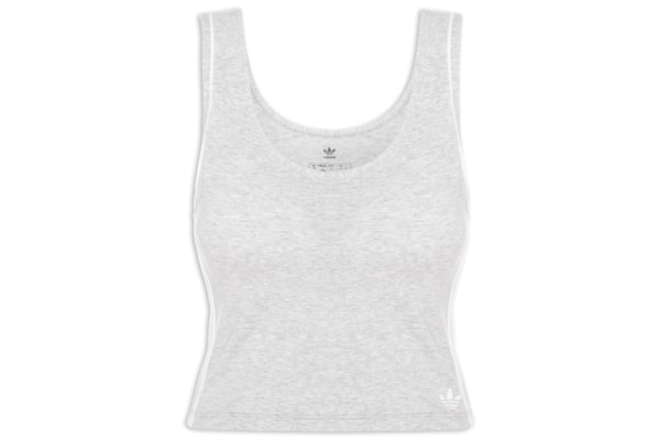 Blusa Feminina Adicolor Comfort Flex Cotton Crop Top - Cinza