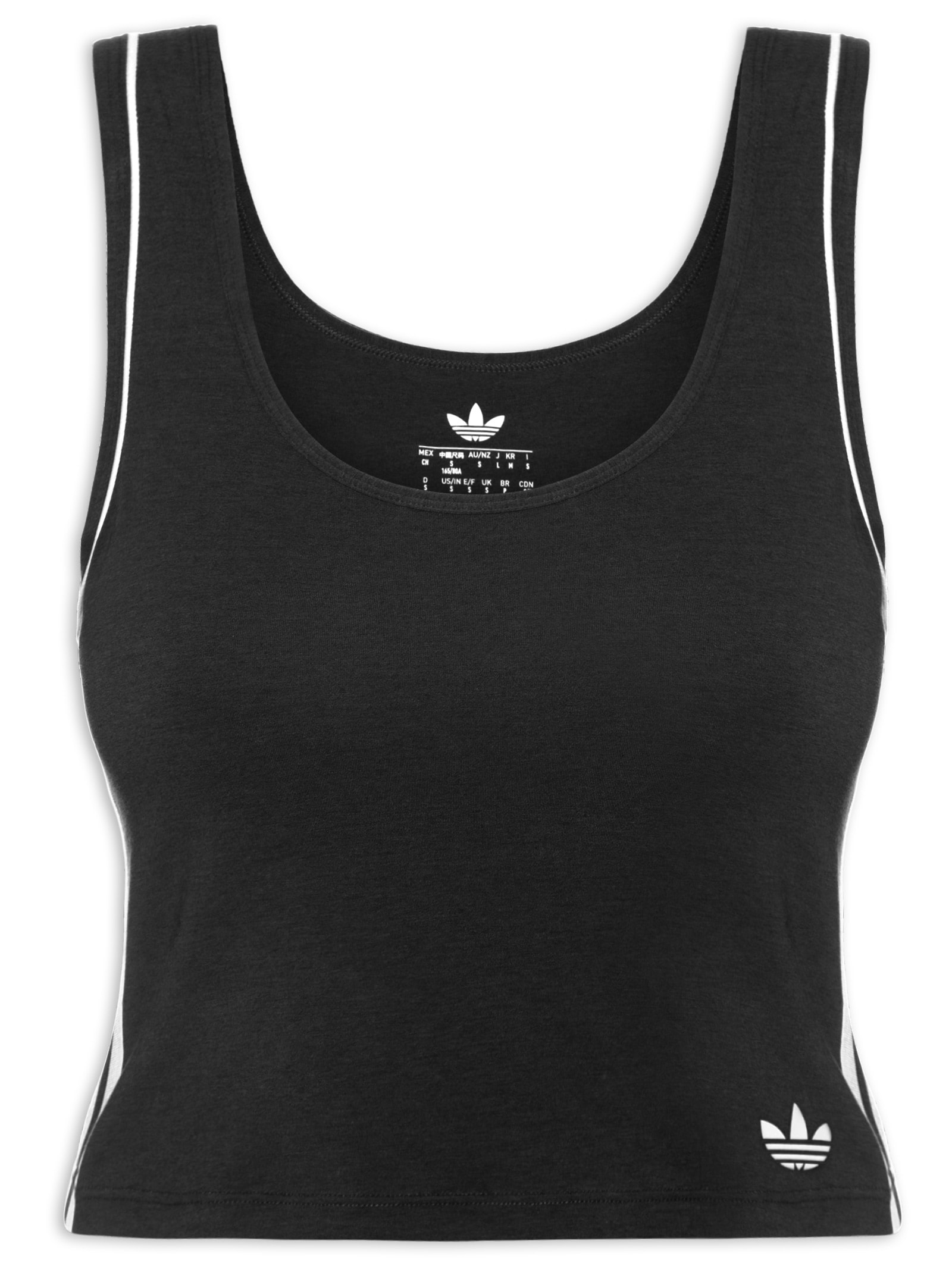 Blusa Feminina Adicolor Comfort Flex Cotton Crop Top Preto Adidas Originals Underwear