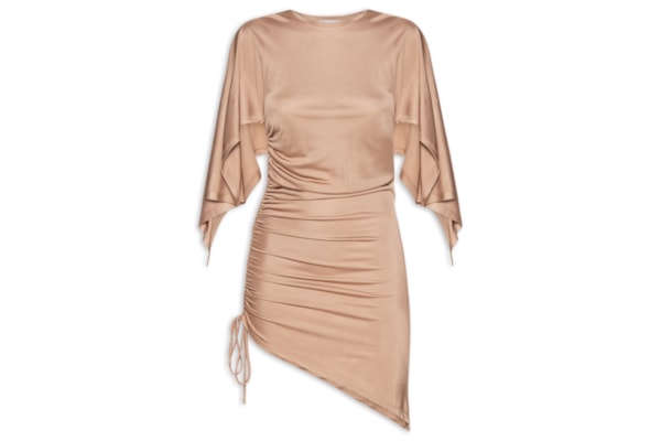 Blusa Feminina Ajustada Ao Corpo Com Franzidos - Bege