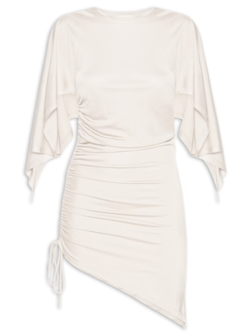 Blusa Feminina Ajustada Ao Corpo Com Franzidos – Off White