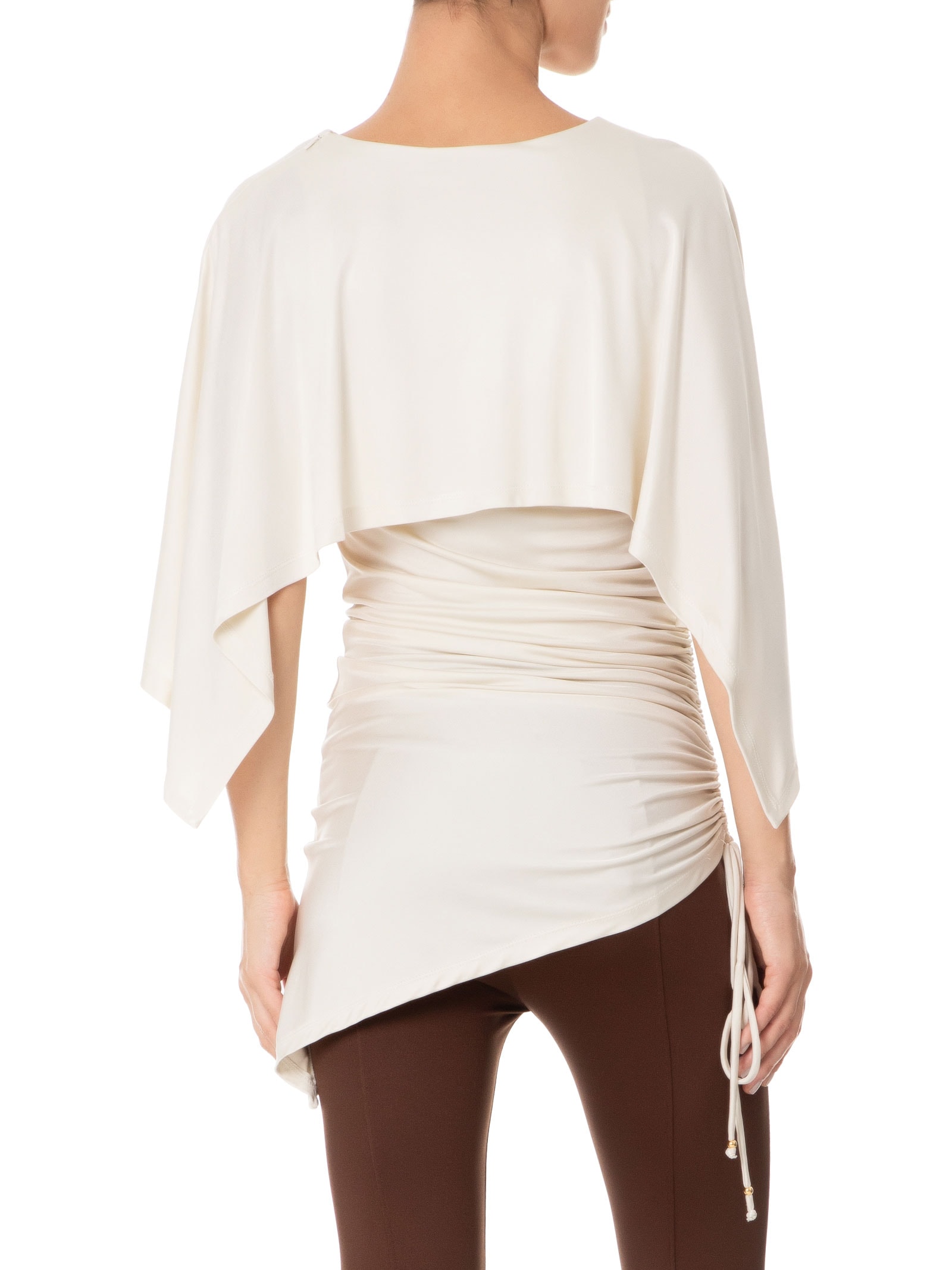 Blusa Feminina Ajustada Ao Corpo Com Franzidos Off White '2Essential