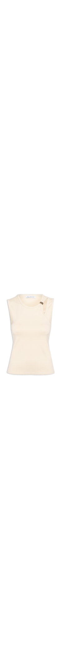 Blusa Feminina Ajustada Sem Manga - Bege