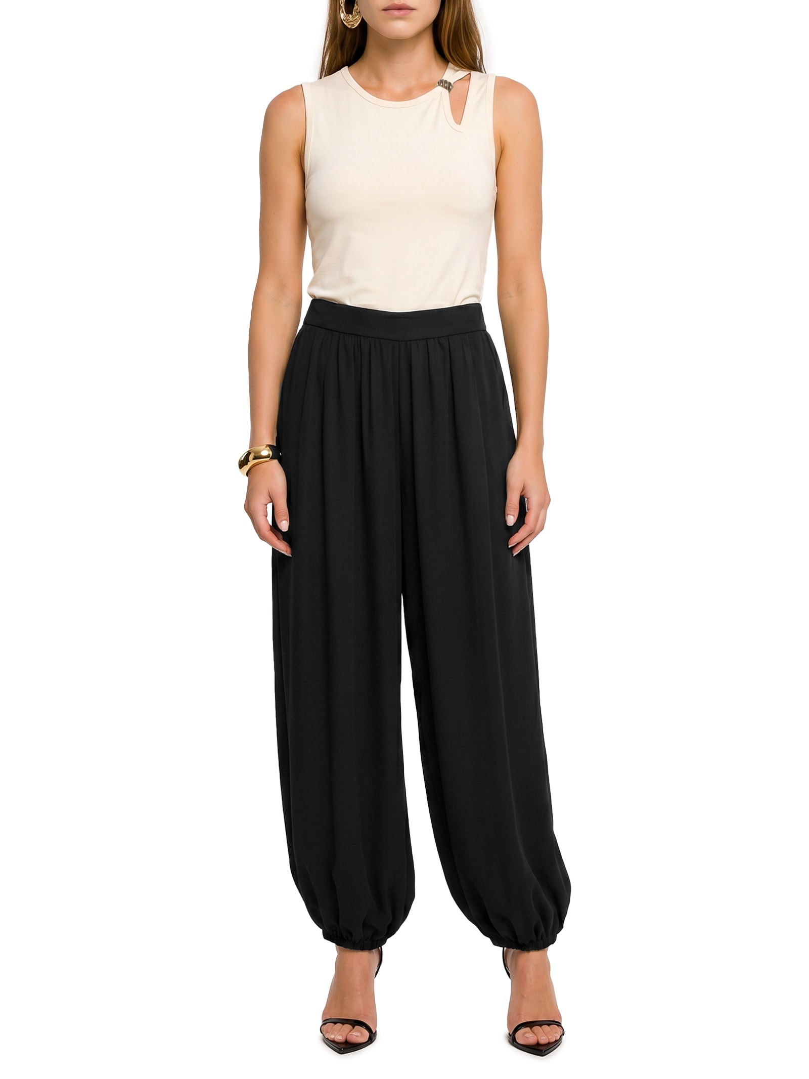 Blusa Feminina Ajustada Sem Manga Bege My Favorite