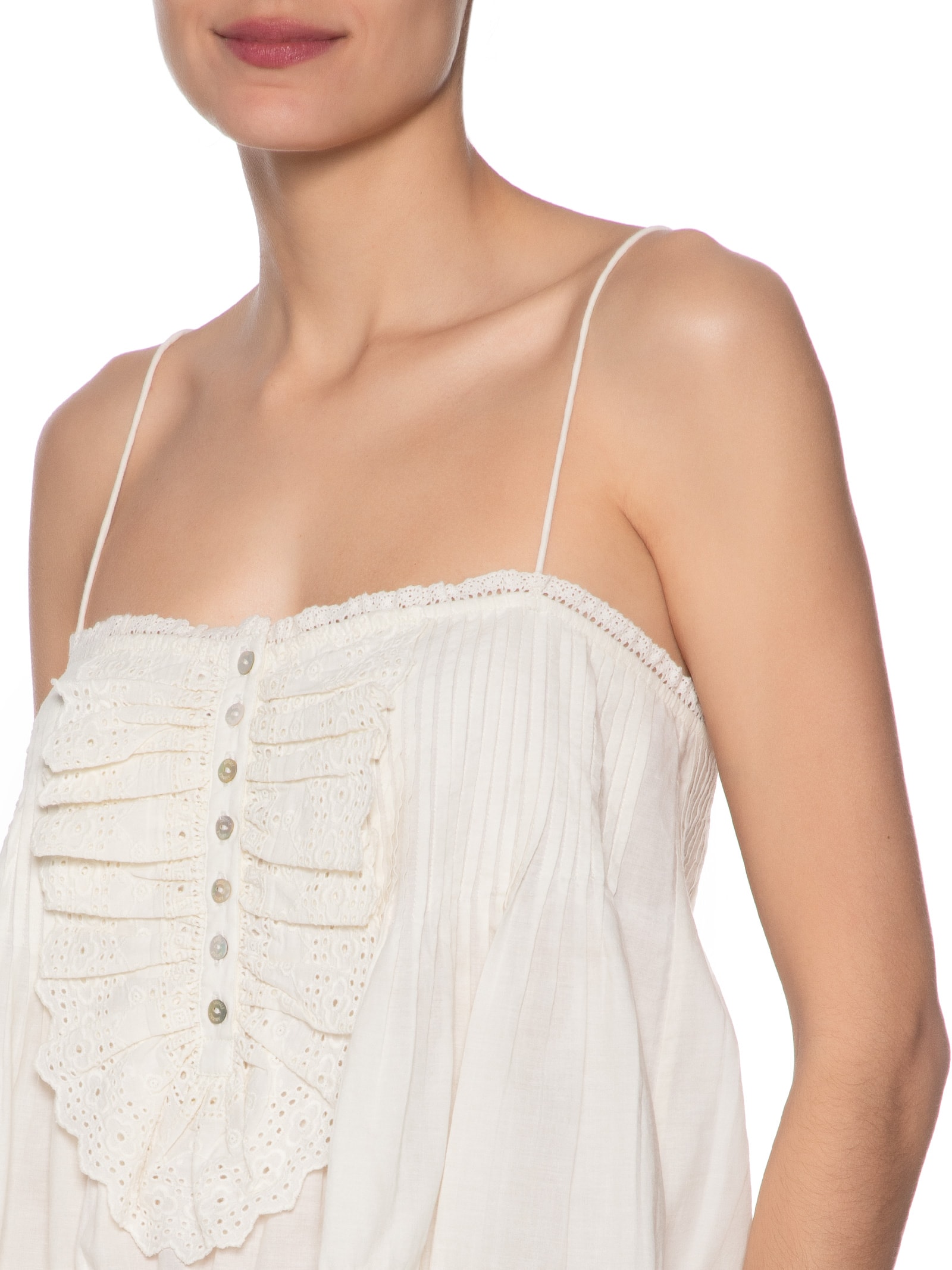 Blusa Feminina Alça Babados Branco Animale