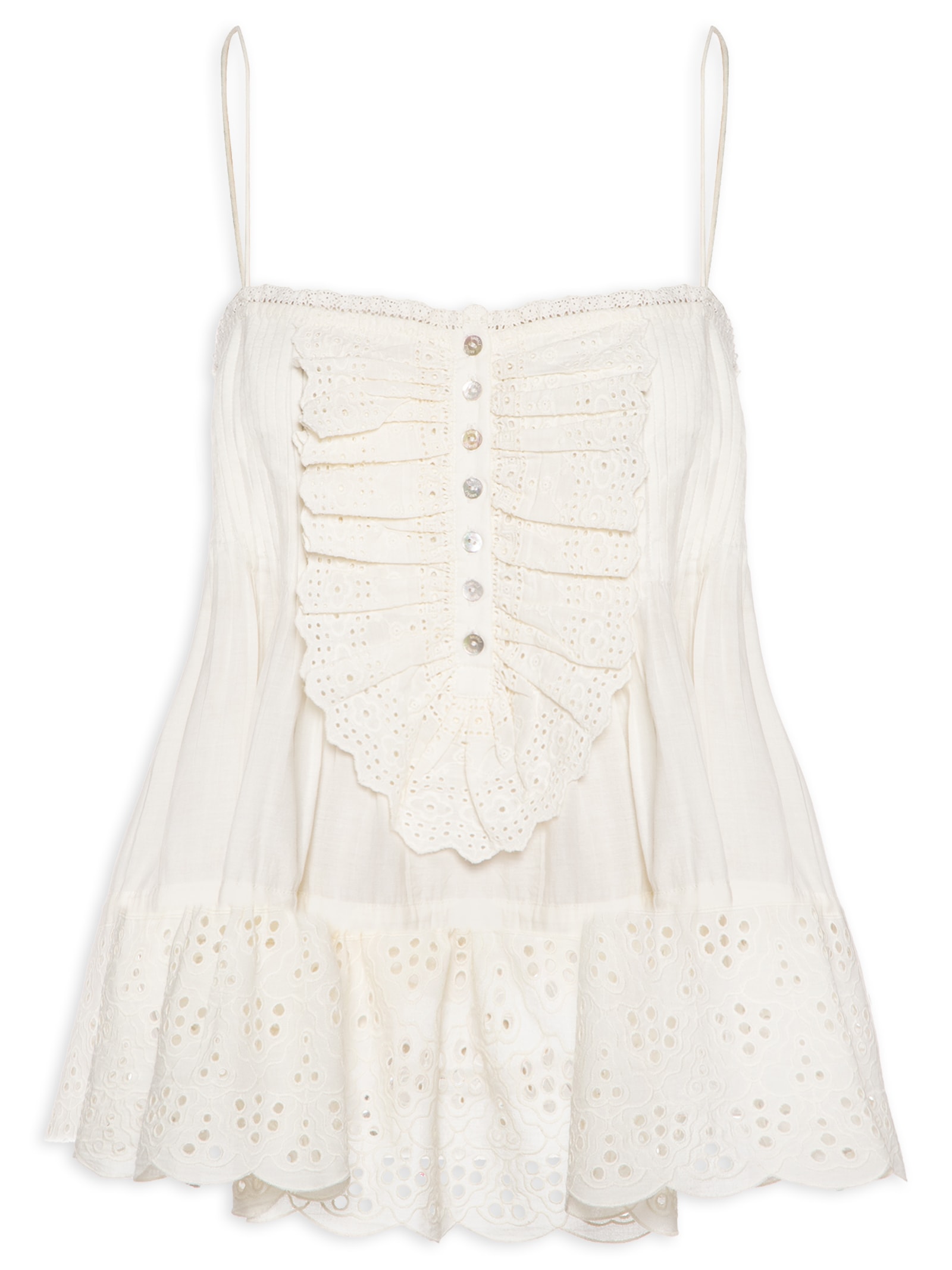 Blusa Feminina Alça Babados Branco Animale