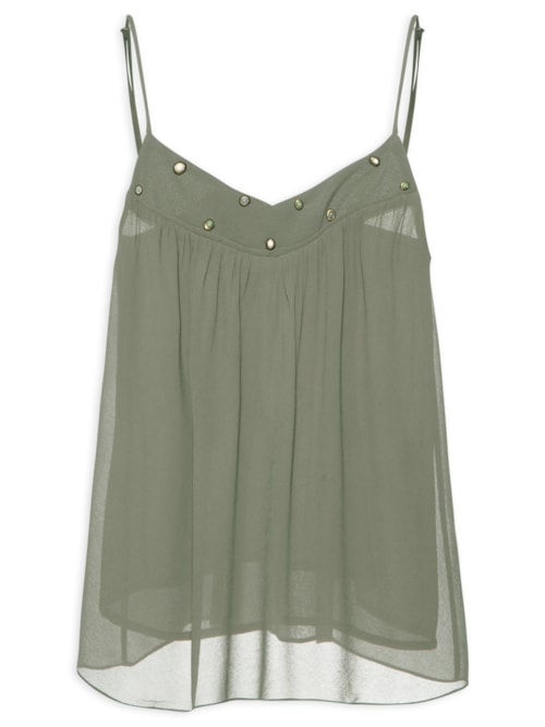 Blusa Feminina Alça Bordado – Cinza