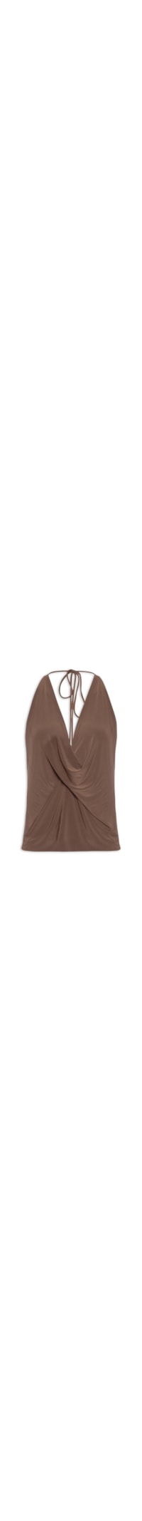 Blusa Feminina Alça Degagê Jersey - Marrom