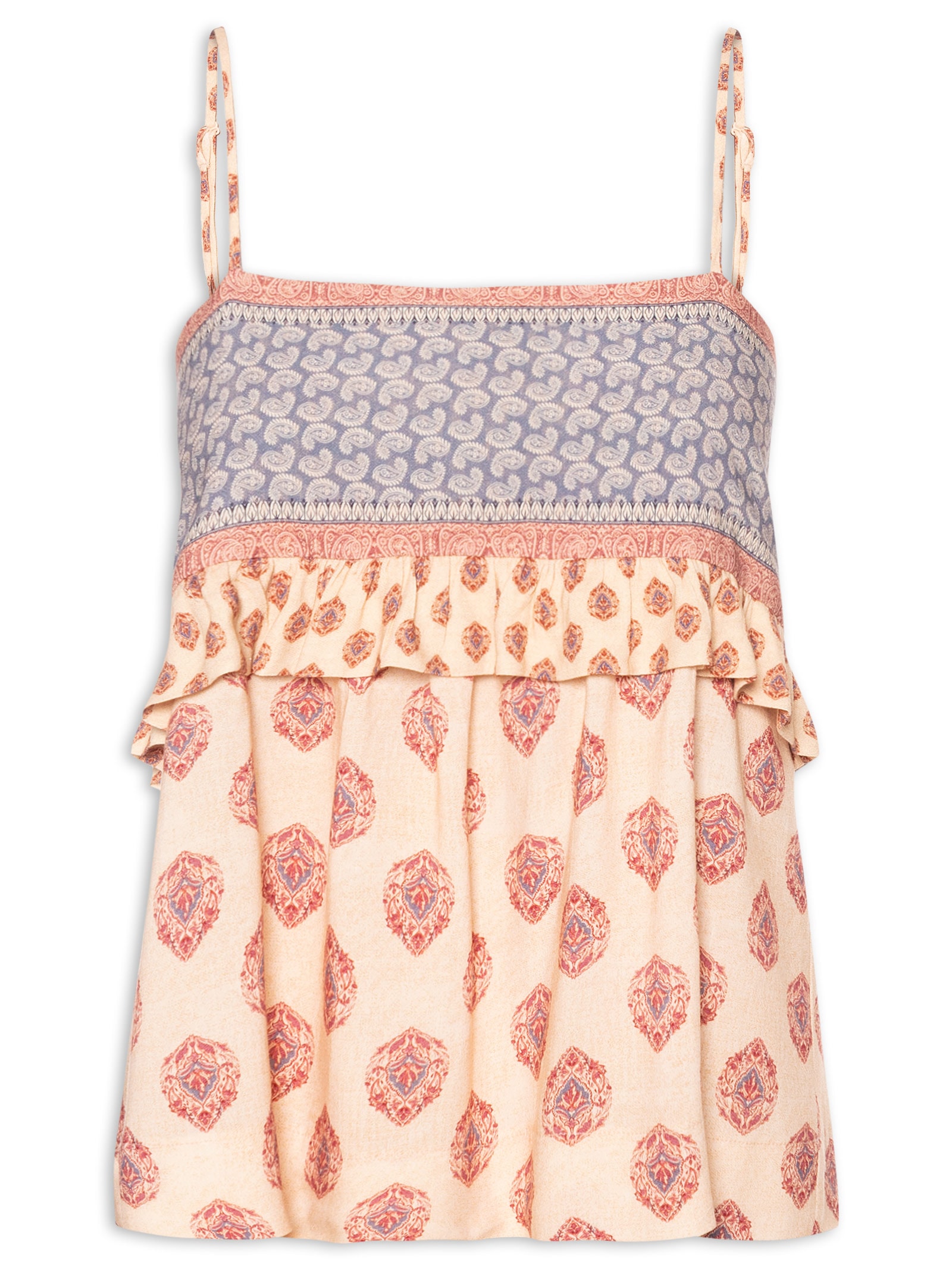 Blusa Feminina Alça Estampa Haze Rosa Maria Filó