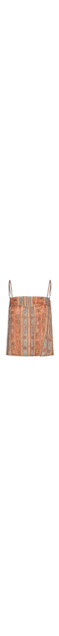 Blusa Feminina Alça Estampa Tapestry - Marrom