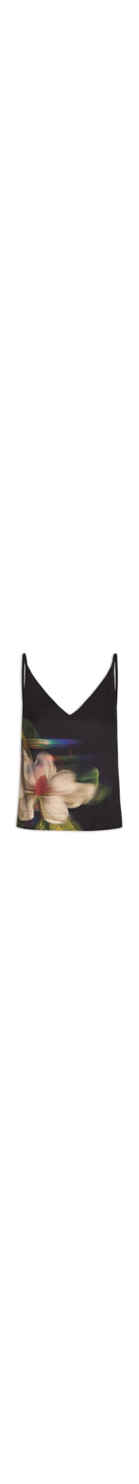 Blusa Feminina Alça Estampada Lilly - Preto