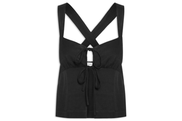 Blusa Feminina Alças Costas Cruzadas - Preto