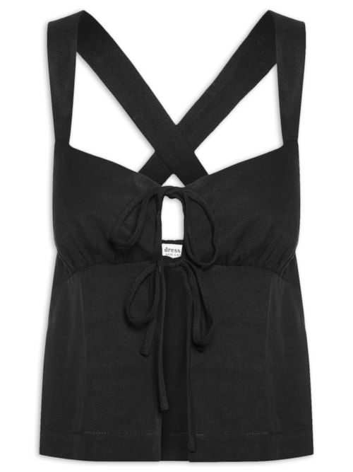 Blusa Feminina Alças Costas Cruzadas – Preto