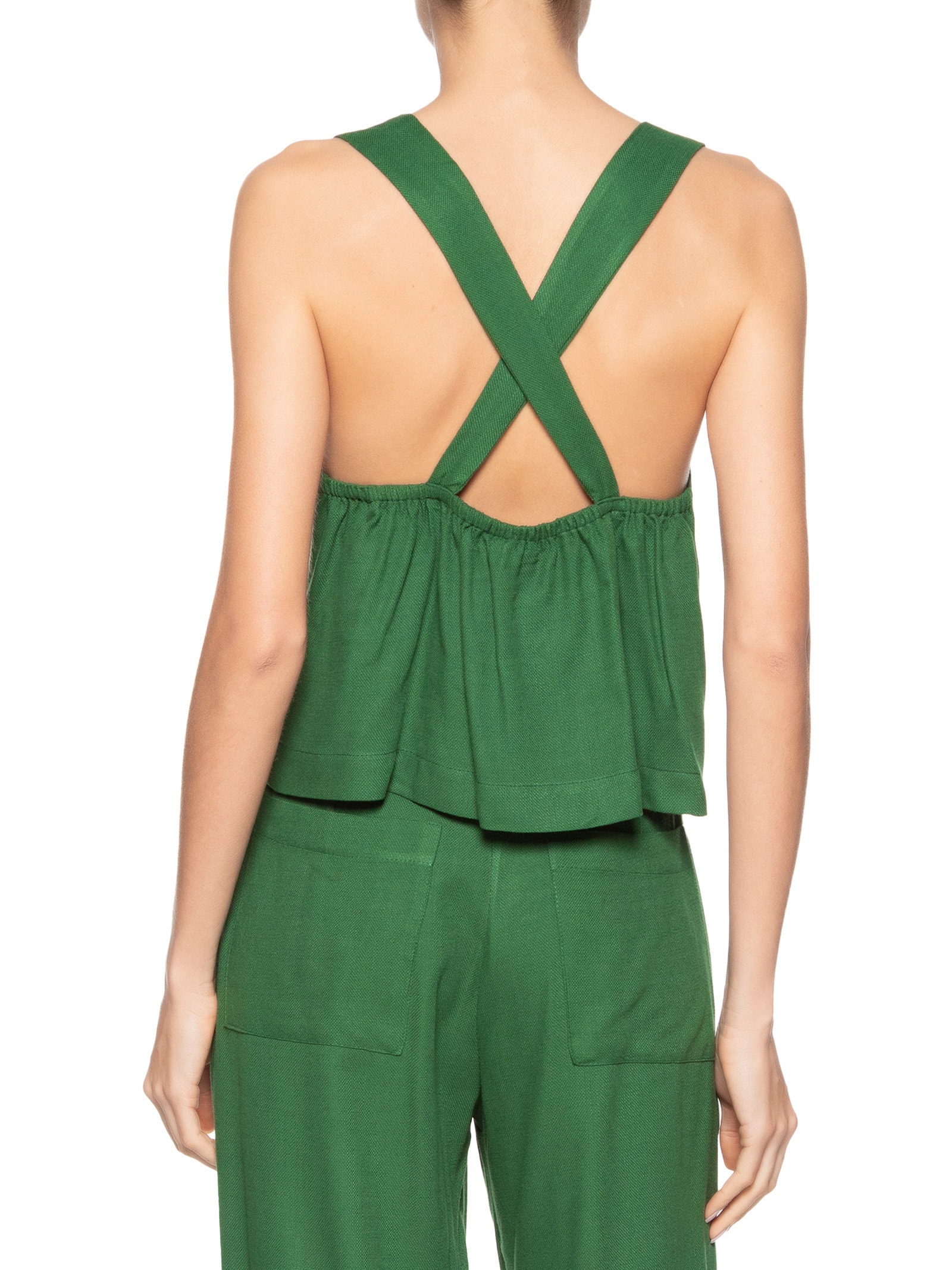 Blusa Feminina Alças Costas Cruzadas Verde Dress To