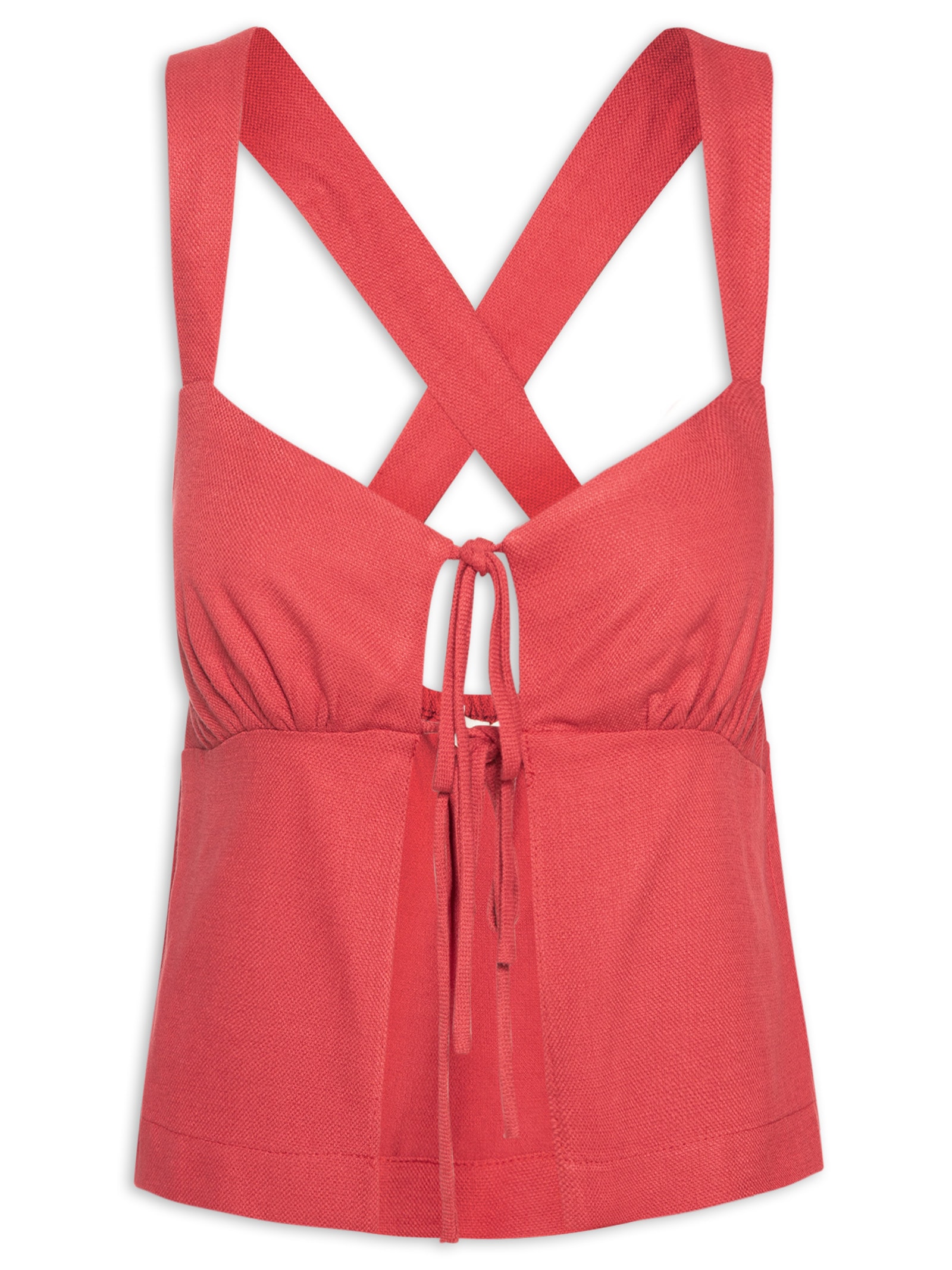 Blusa Feminina Alças Costas Cruzadas Vermelho Dress To