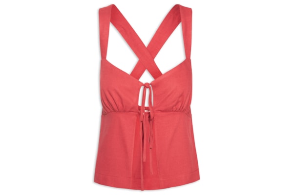 Blusa Feminina Alças Costas Cruzadas - Vermelho