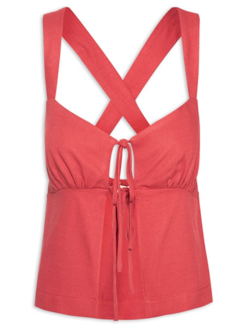 Blusa Feminina Alças Costas Cruzadas – Vermelho