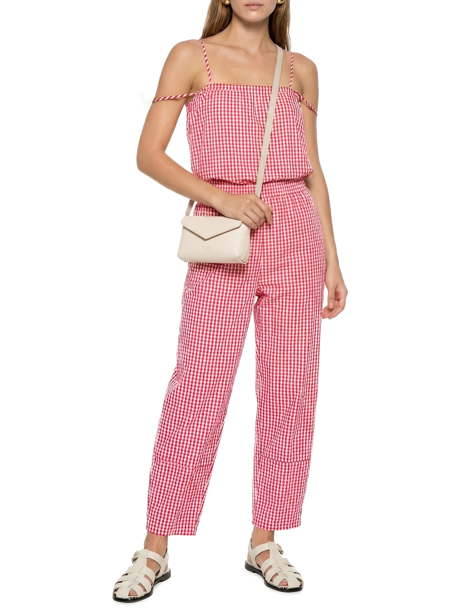 Blusa Feminina Alcinha Alg Vichy Vermelho Cantão