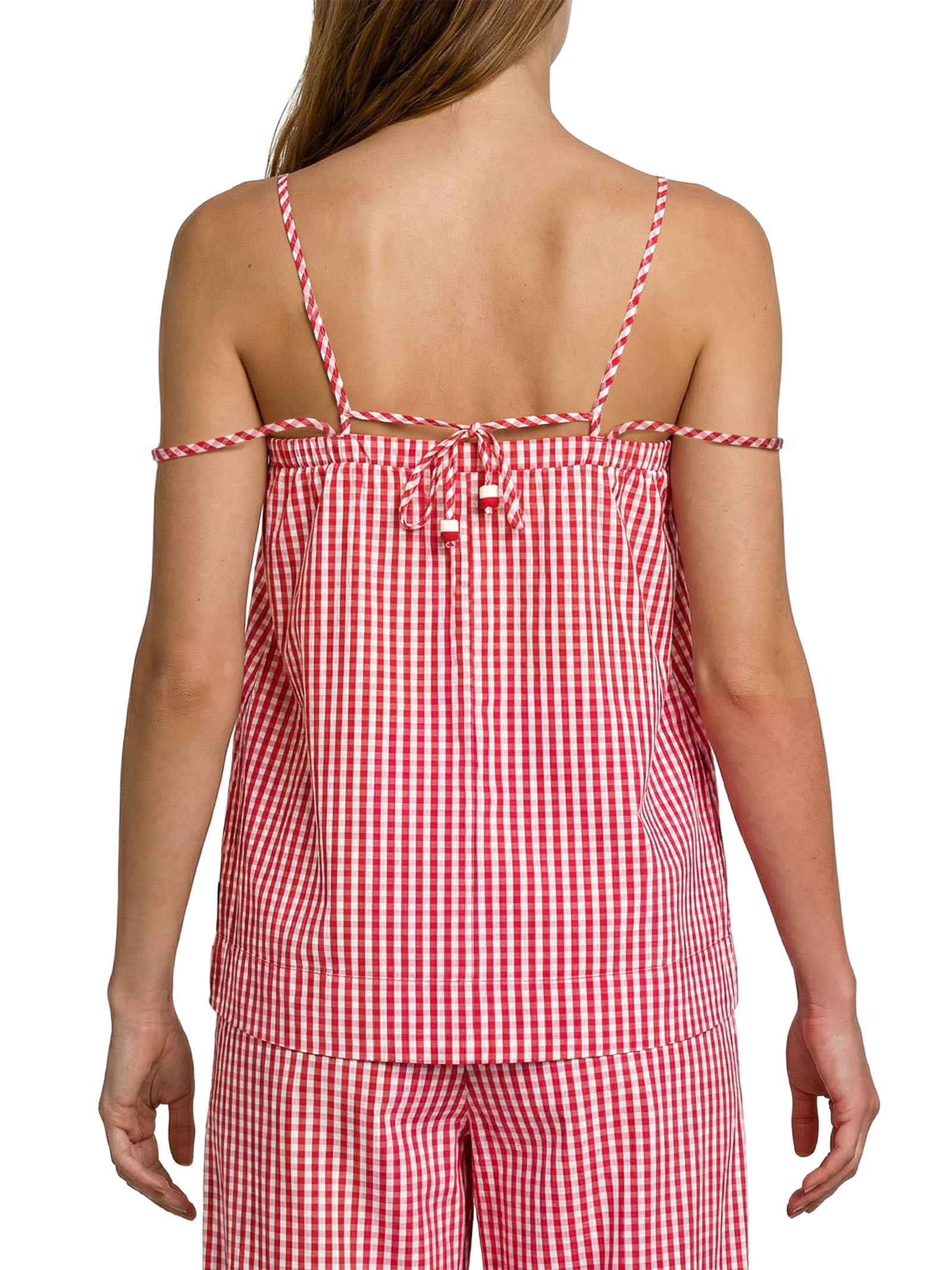 Blusa Feminina Alcinha Alg Vichy Vermelho Cantão