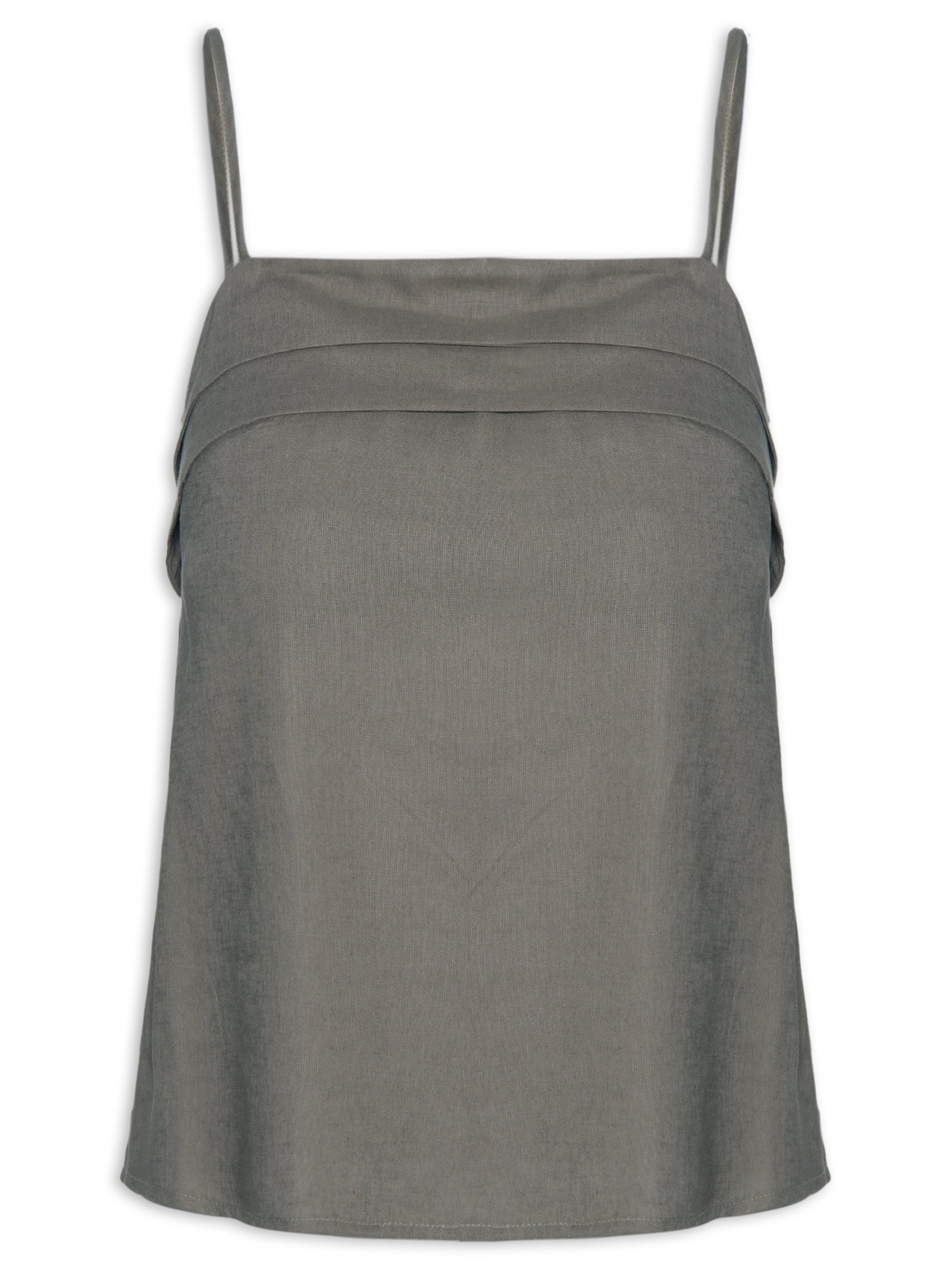 Blusa Feminina Alcinha Detalhe Decote Marrom Maria Filó
