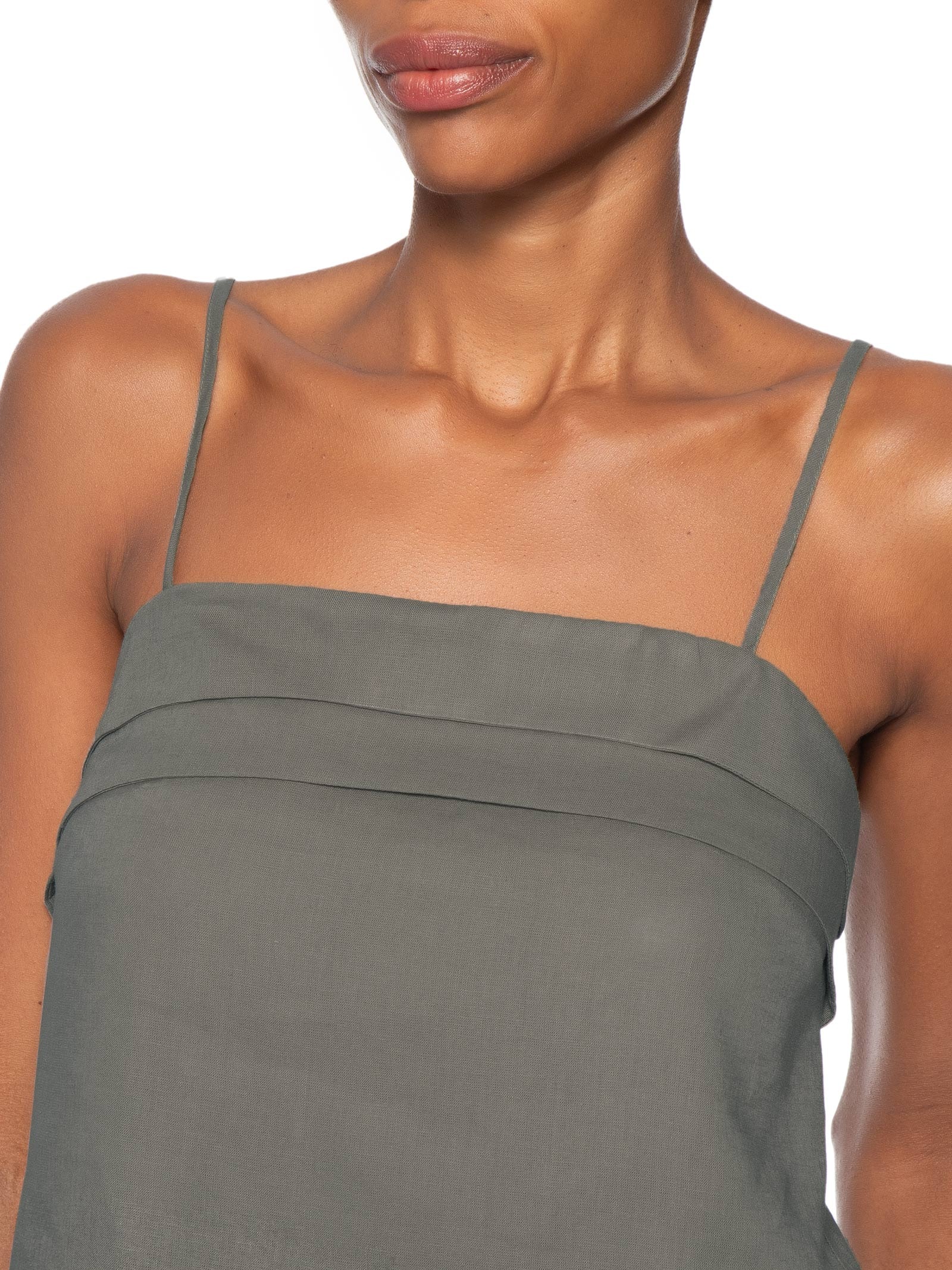 Blusa Feminina Alcinha Detalhe Decote Marrom Maria Filó