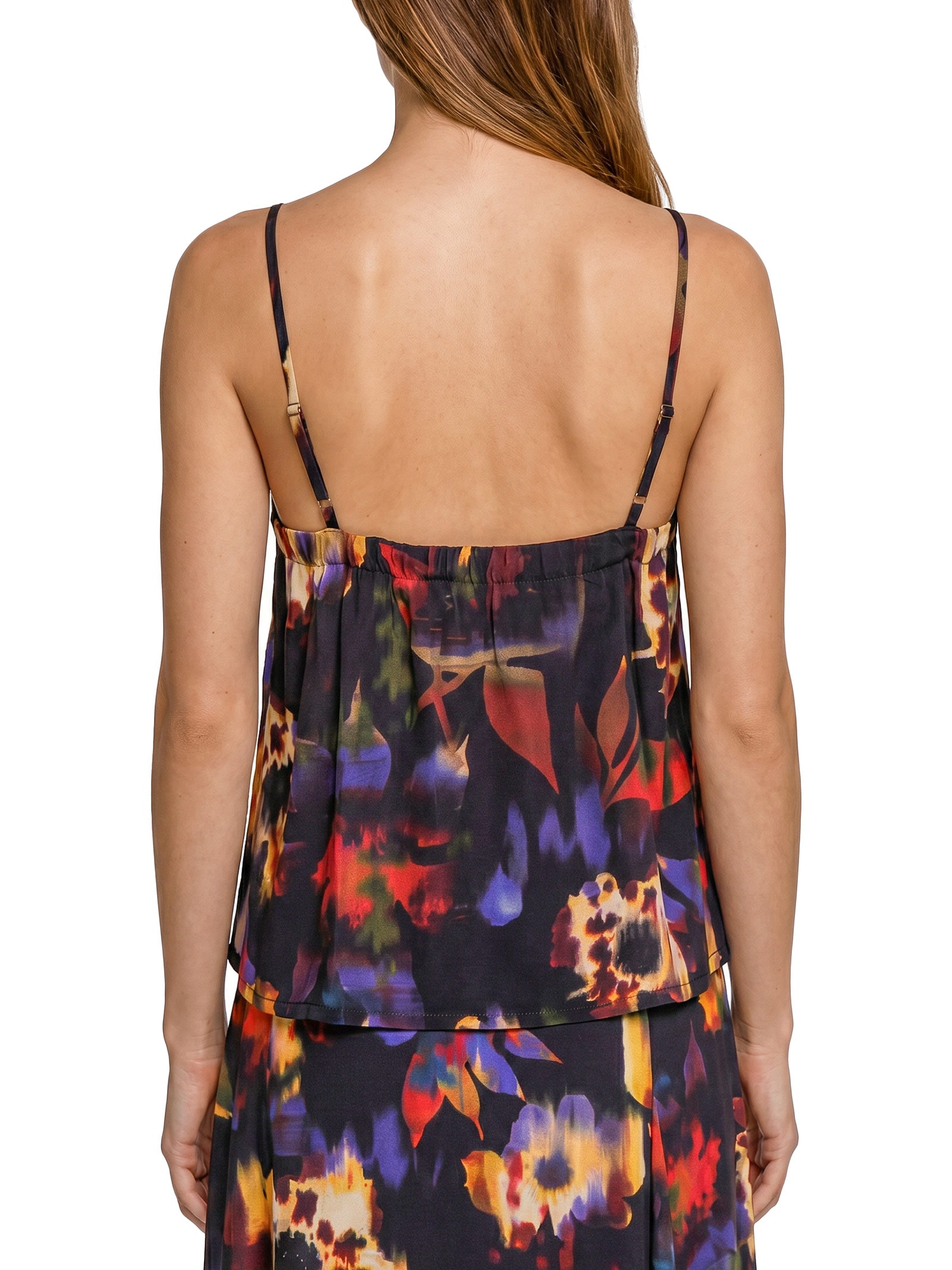 Blusa Feminina Alcinha Est Floral Glitch Preto Cantão