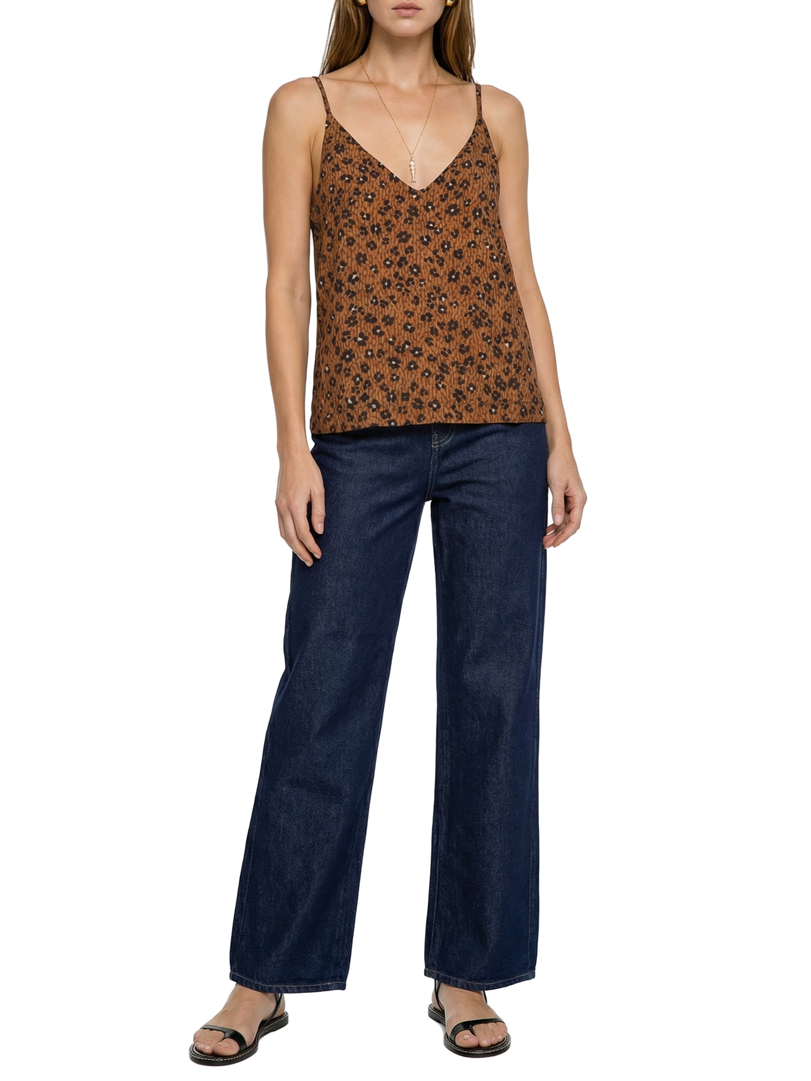 Blusa Feminina Alcinha Florear Marrom Cantão