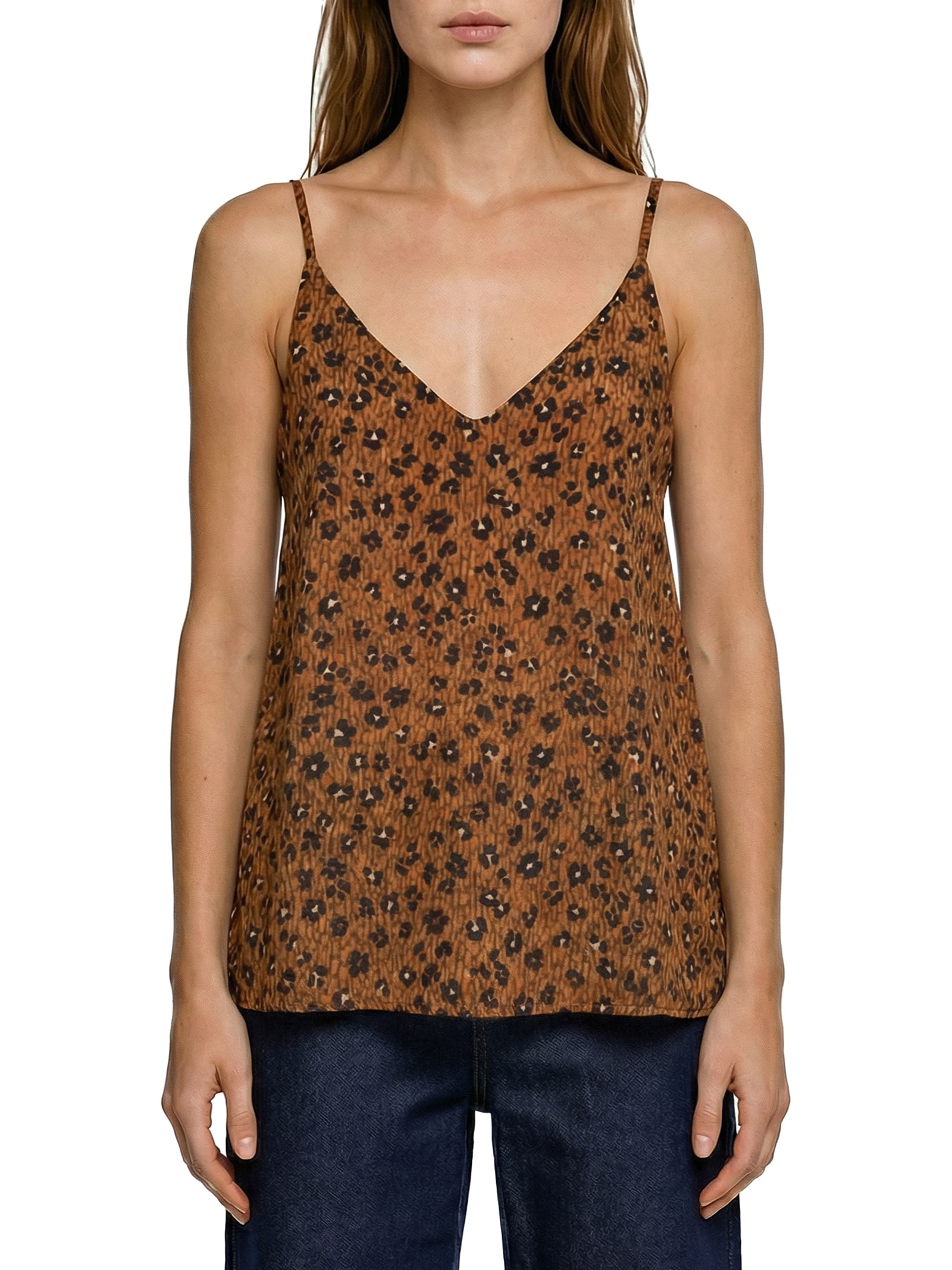 Blusa Feminina Alcinha Florear Marrom Cantão