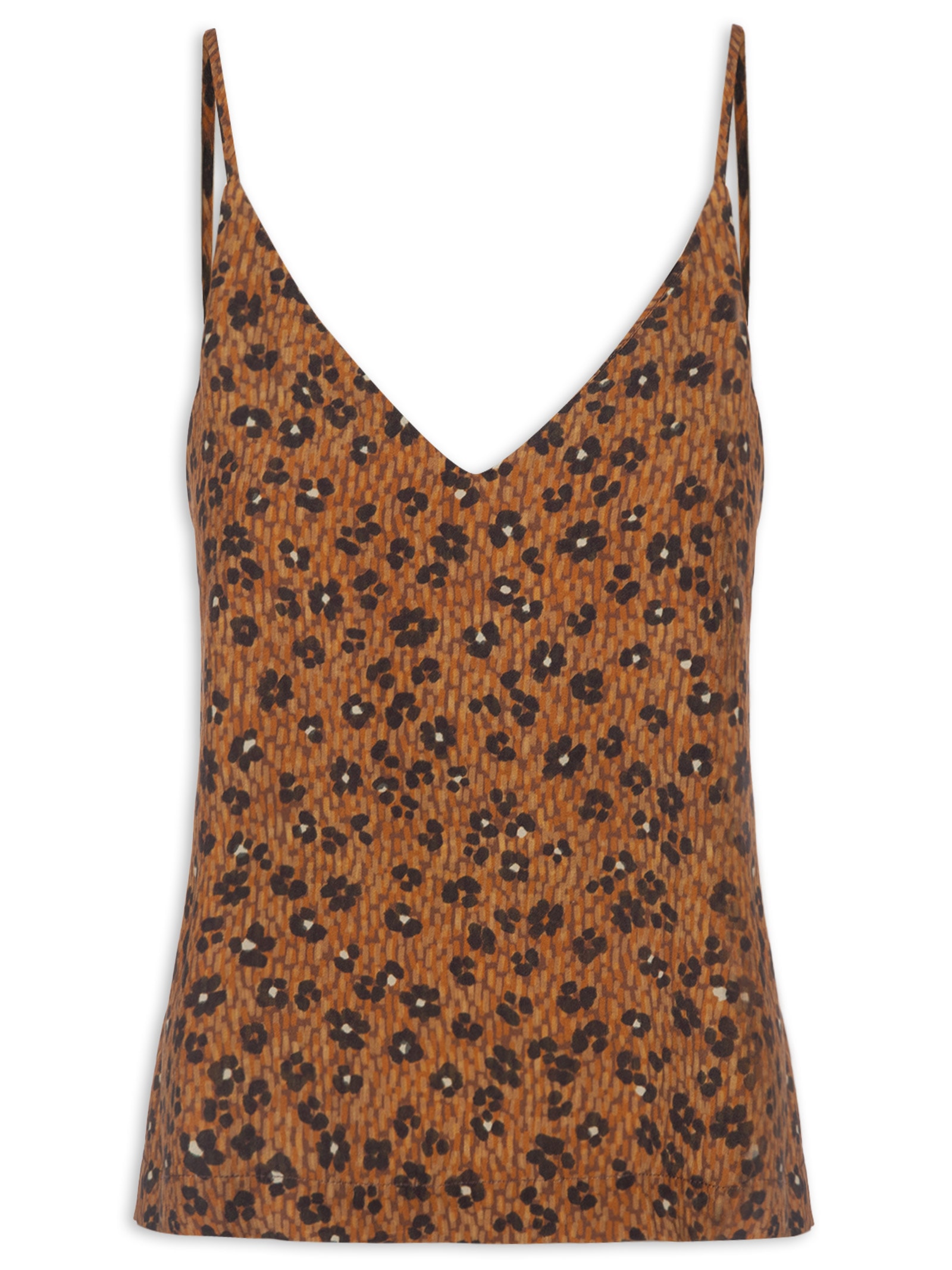 Blusa Feminina Alcinha Florear Marrom Cantão