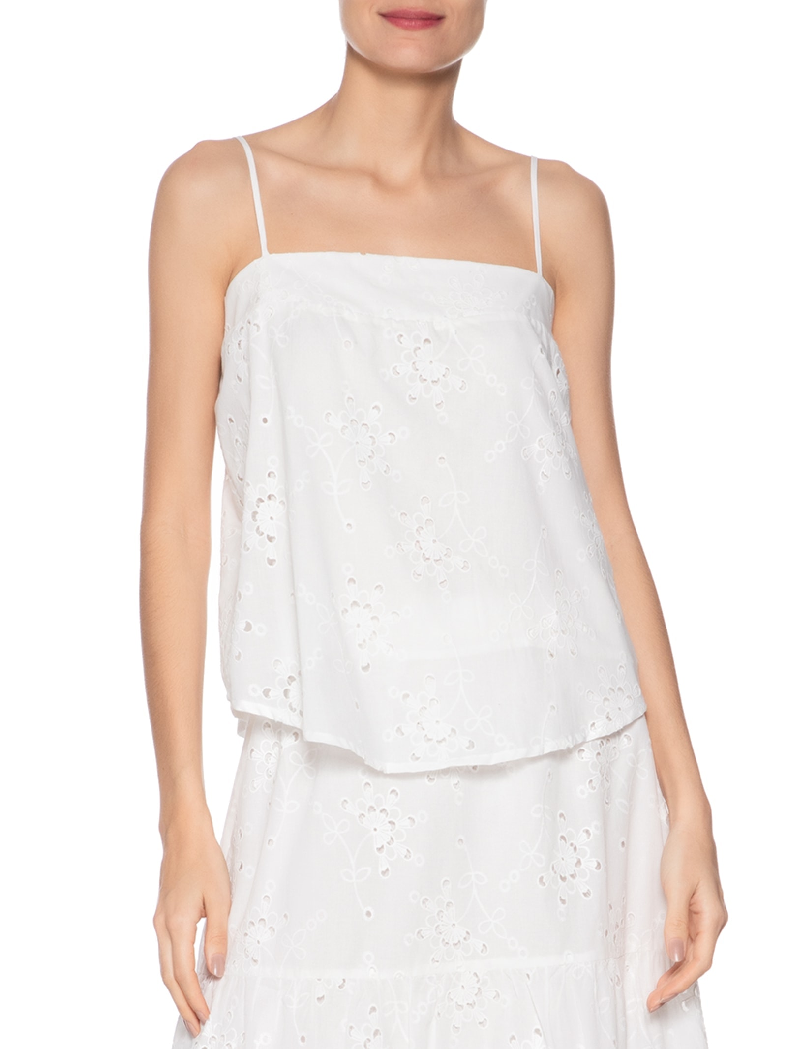 Blusa Feminina Alcinha Laise Branco Maria Filó