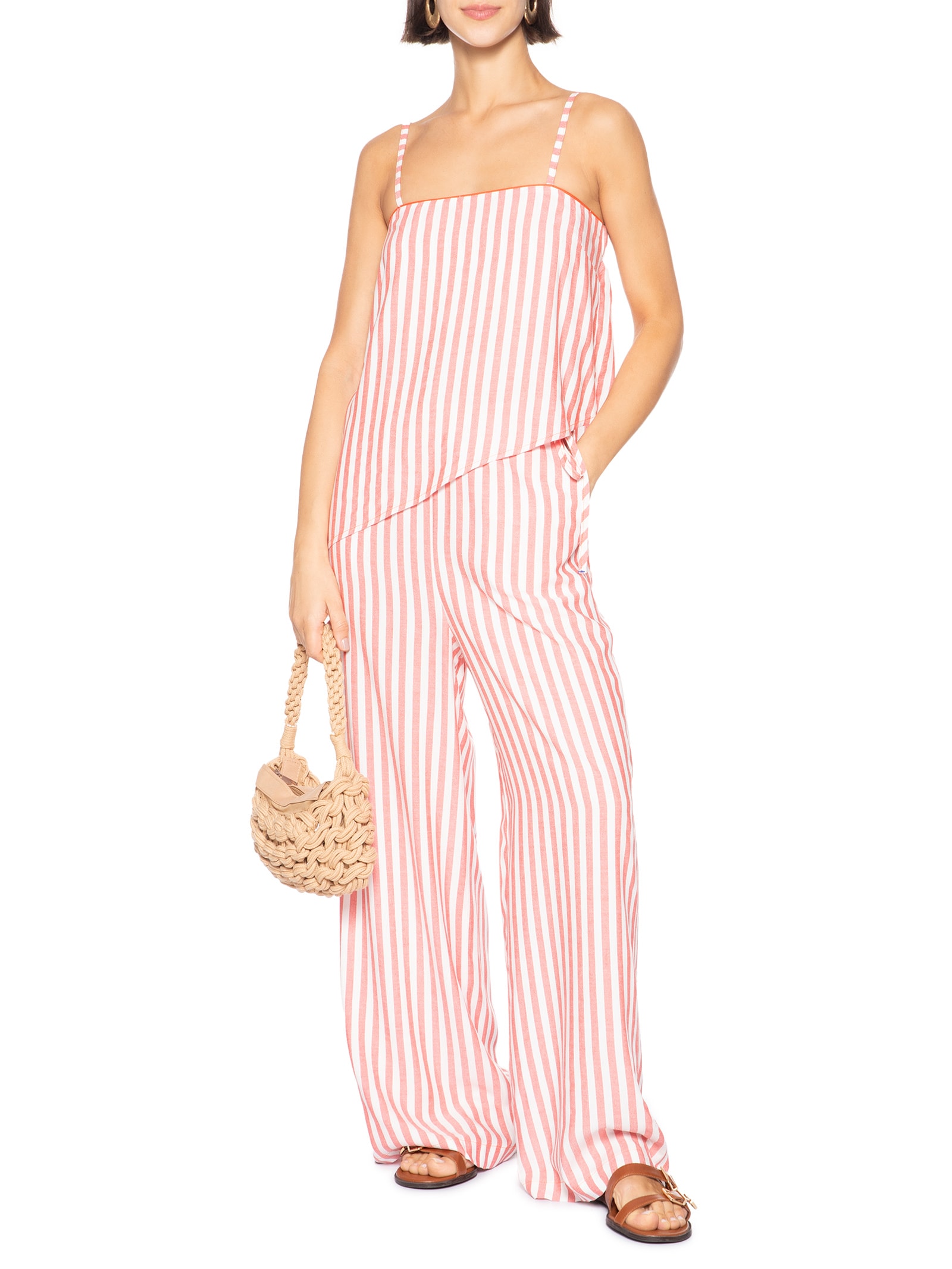 Blusa Feminina Alcinha Listra Classic Vermelho Cantão