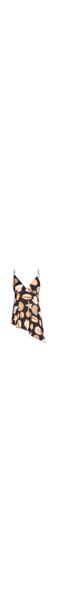 Blusa Feminina Alcinhas Conchas - Preto