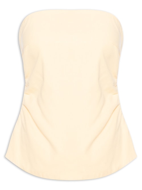 Blusa Feminina Alfaiataria Sem Alça – Amarelo