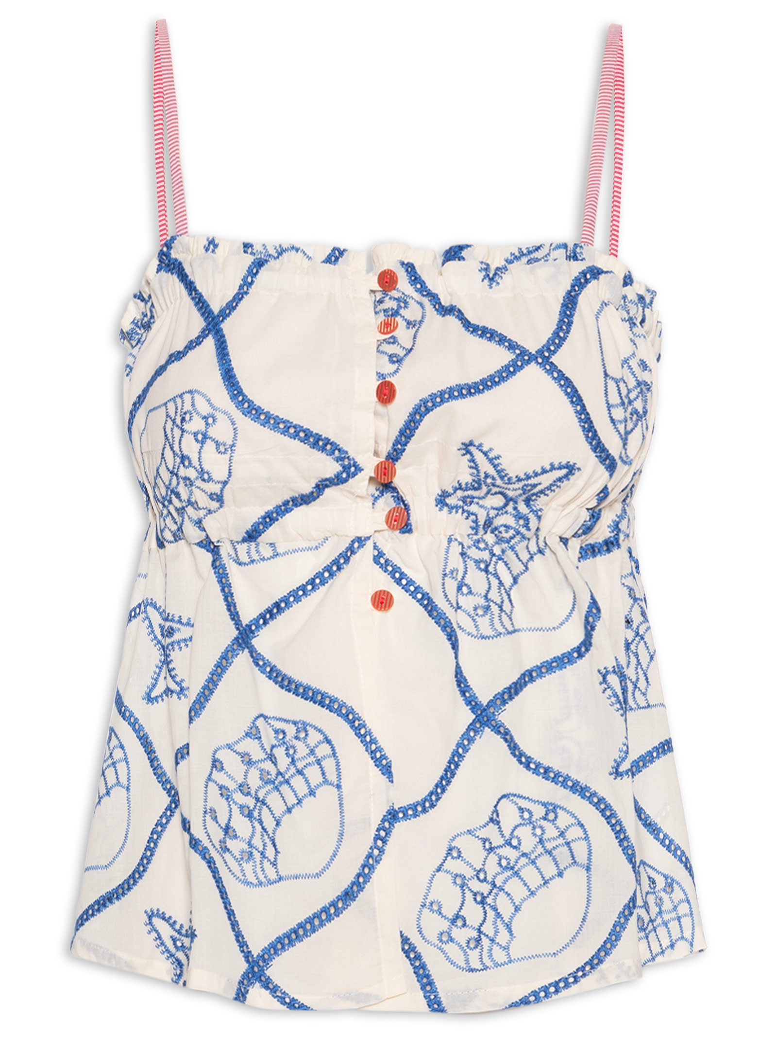 Blusa Feminina Alg Bordado Laise Al Mare Branco Cantão