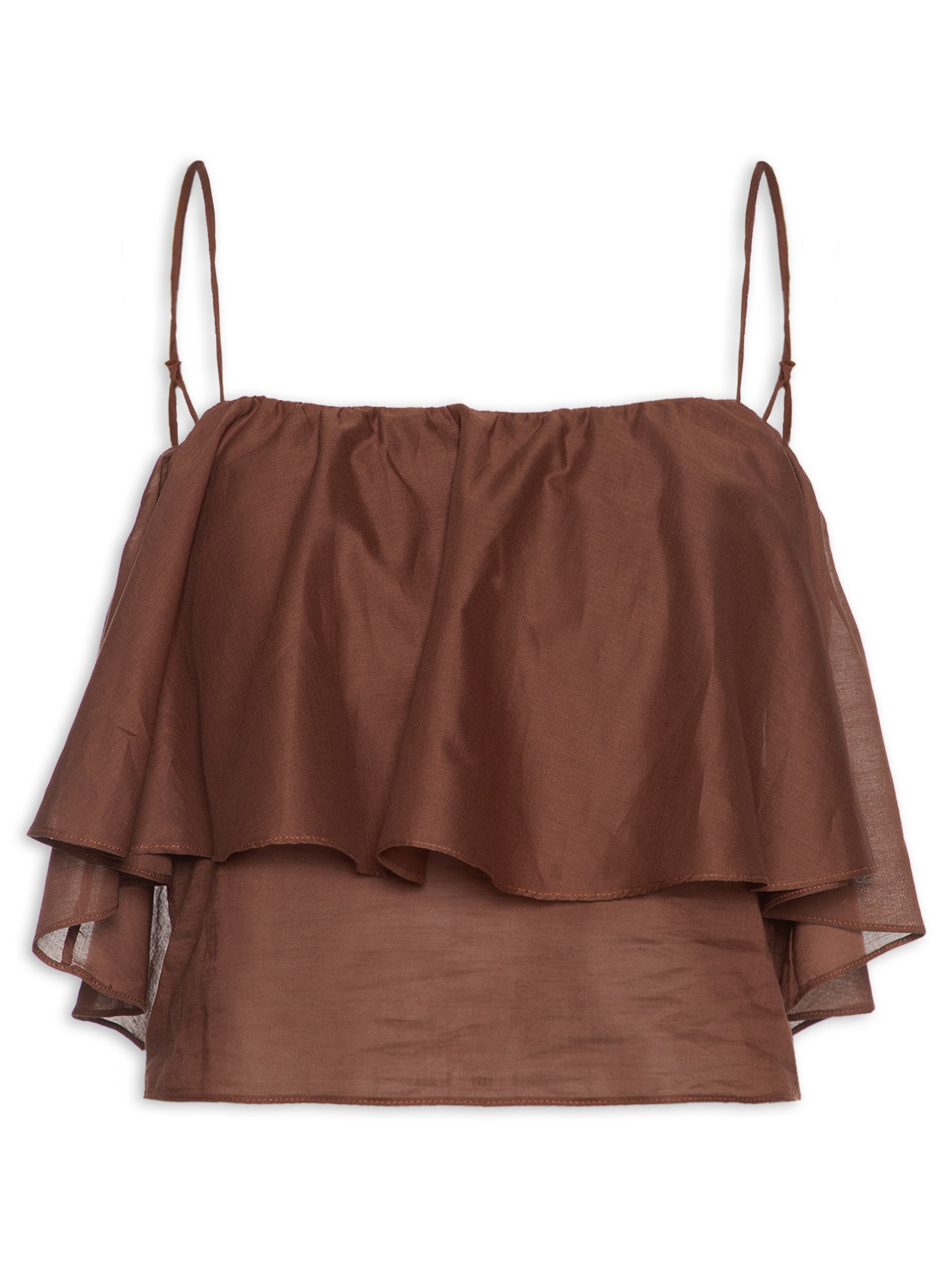Blusa Feminina Algodão Babados Marrom Dress To