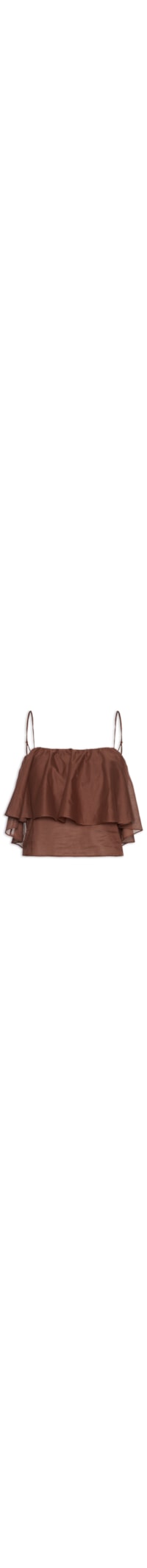 Blusa Feminina Algodão Babados - Marrom