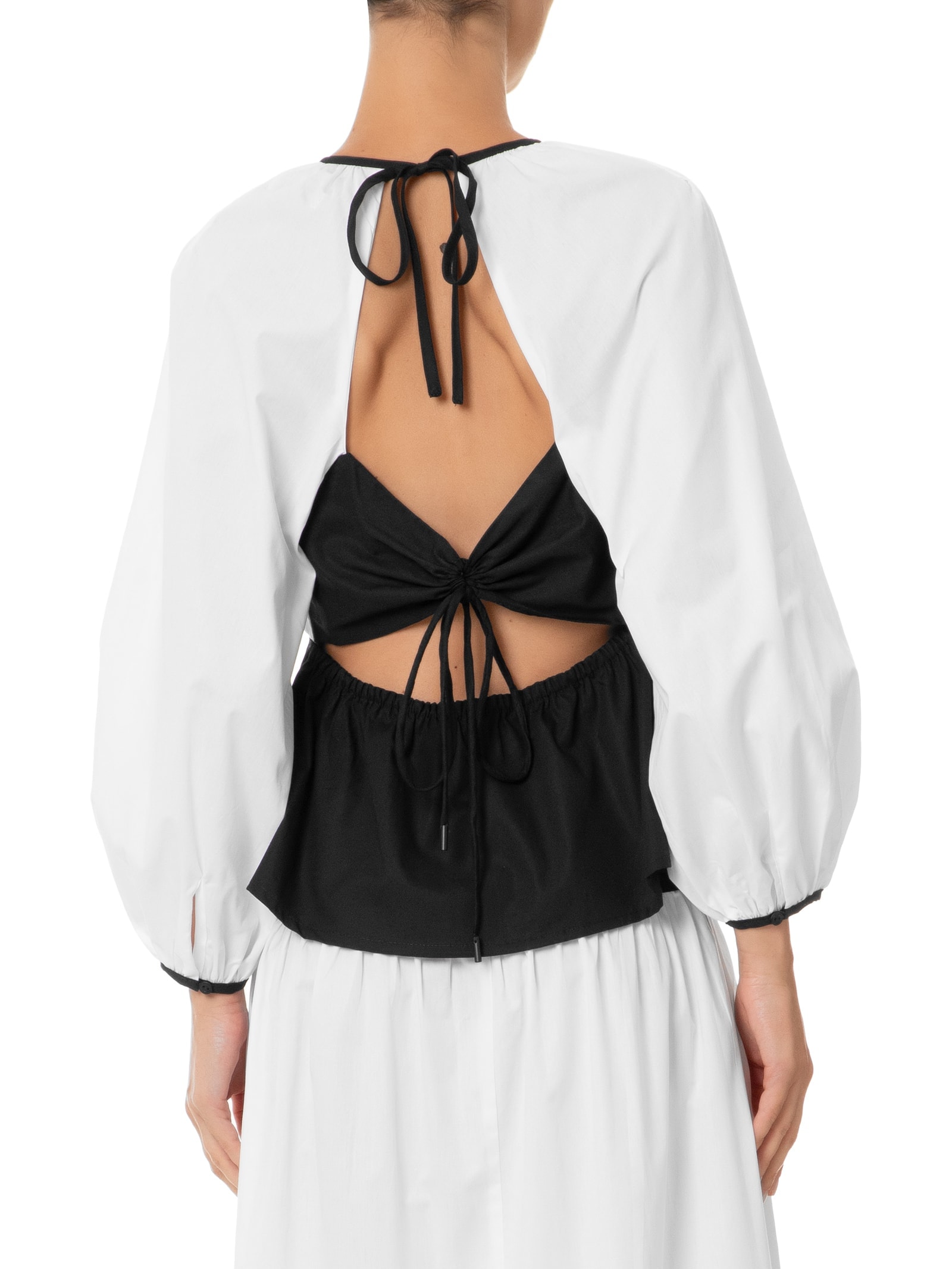 Blusa Feminina Algodão Bicolor Manga Raglan Preto Dress To