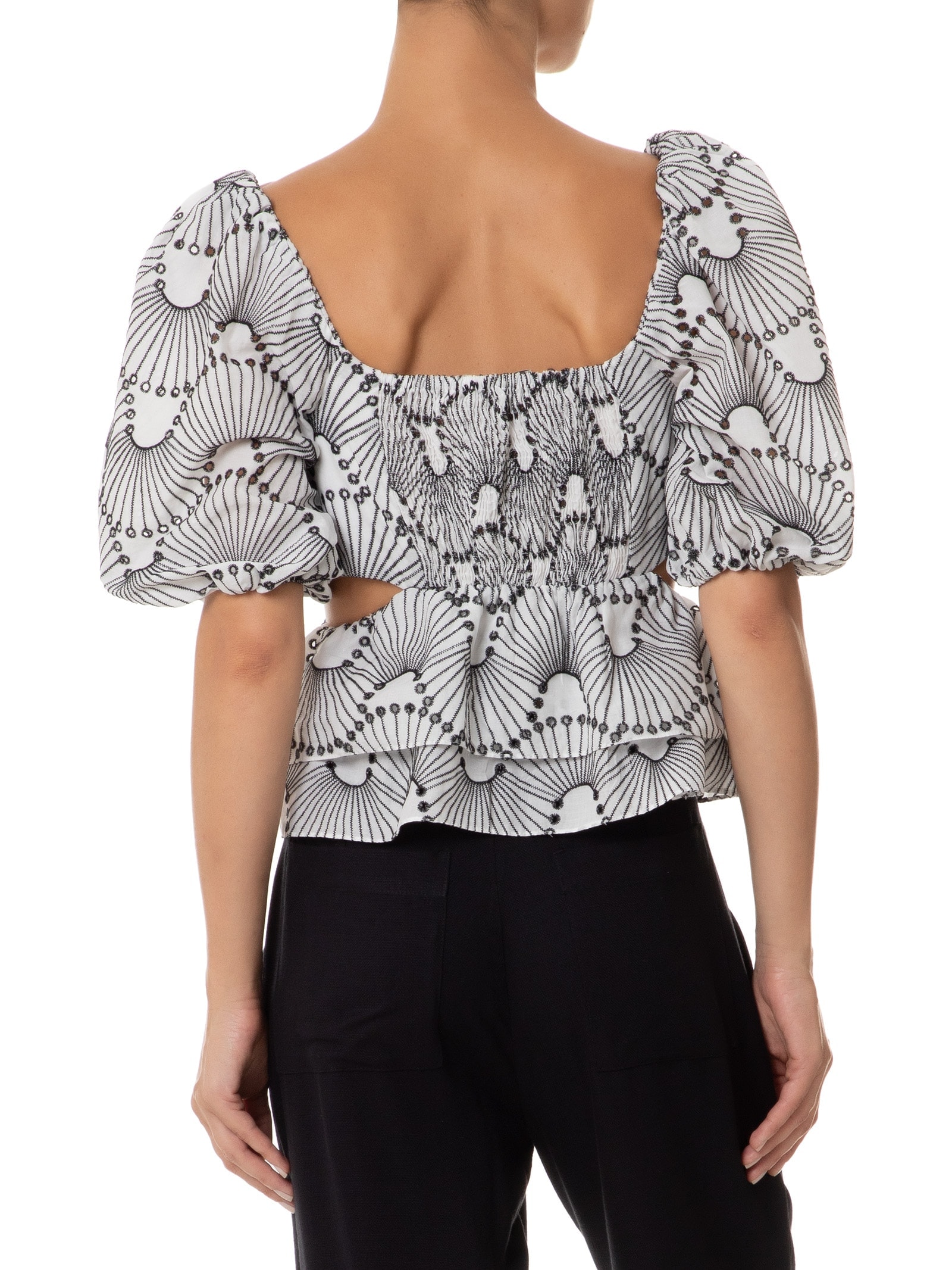 Blusa Feminina Algodão Bordado Ondas Off White Dress To