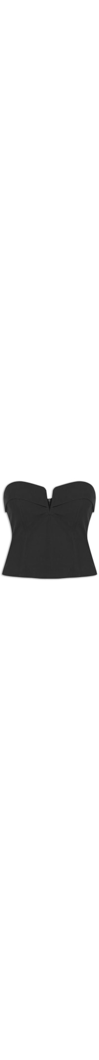 Blusa Feminina Algodão Decote V - Preto
