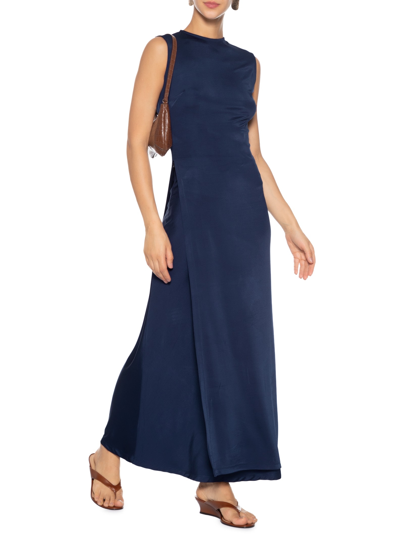 Blusa Feminina Alongada Assimétrica Azul '2Essential