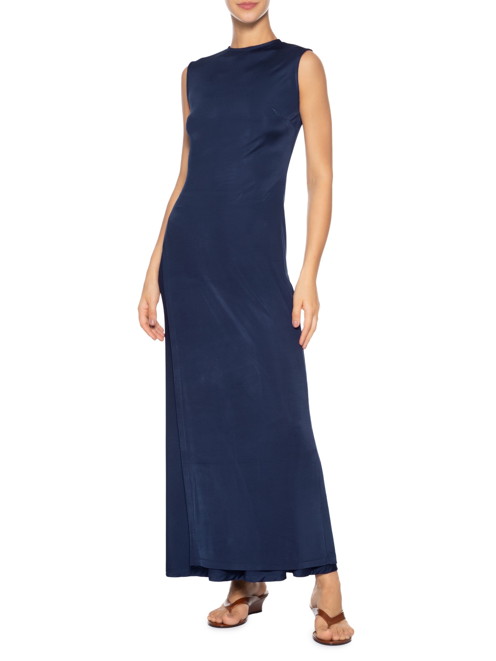 Blusa Feminina Alongada Assimétrica Azul '2Essential