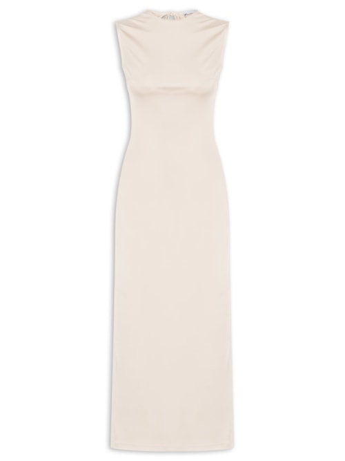 Blusa Feminina Alongada Assimétrica – Bege