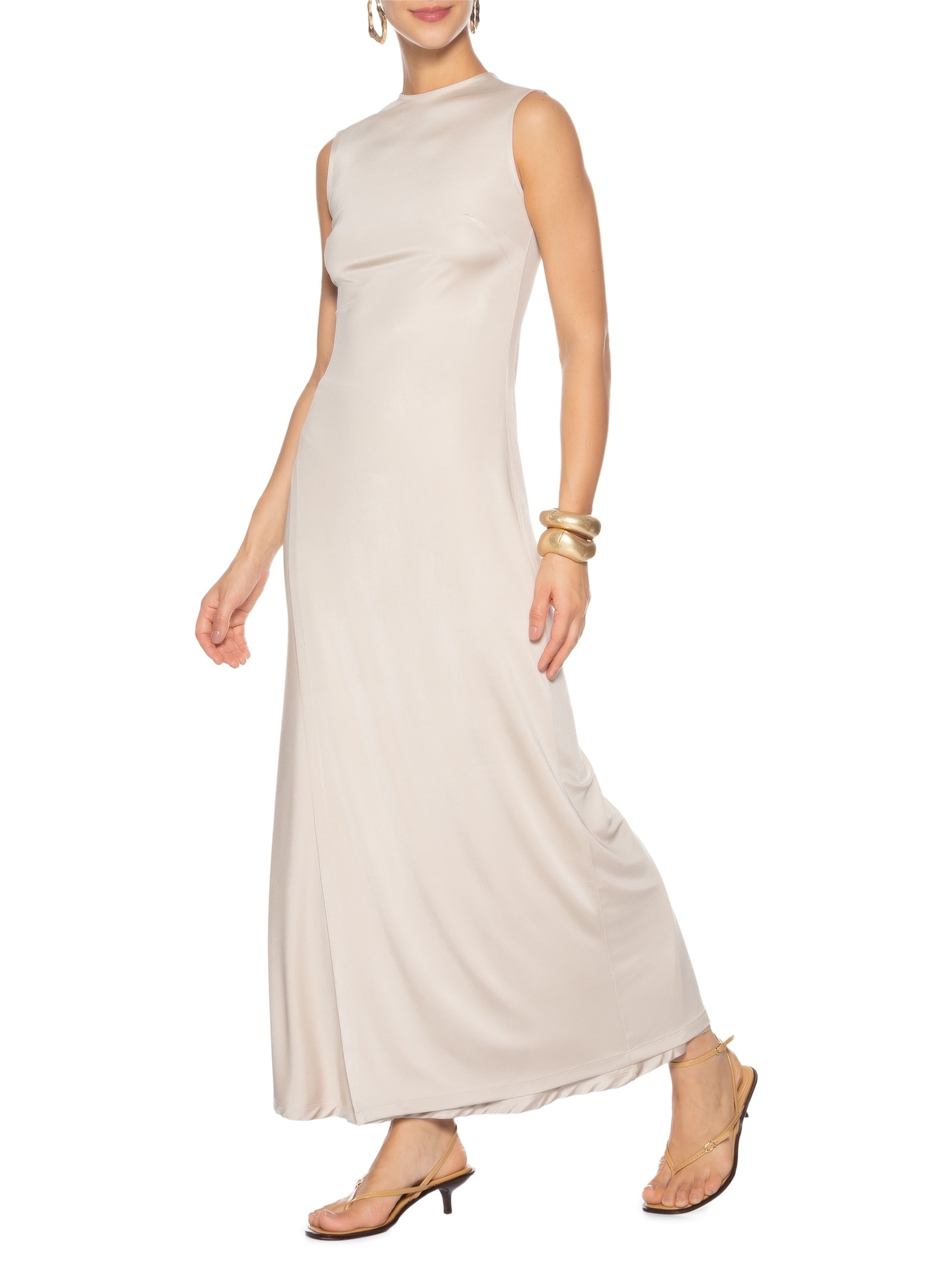 Blusa Feminina Alongada Assimétrica Bege '2Essential