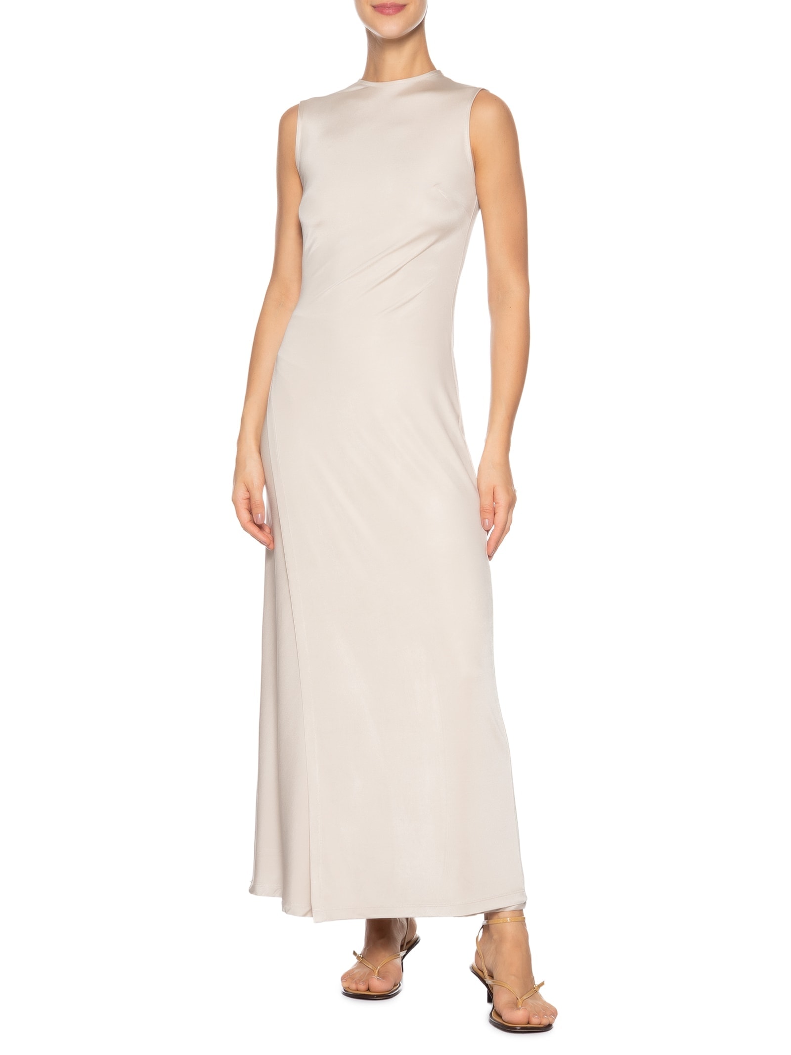 Blusa Feminina Alongada Assimétrica Bege '2Essential