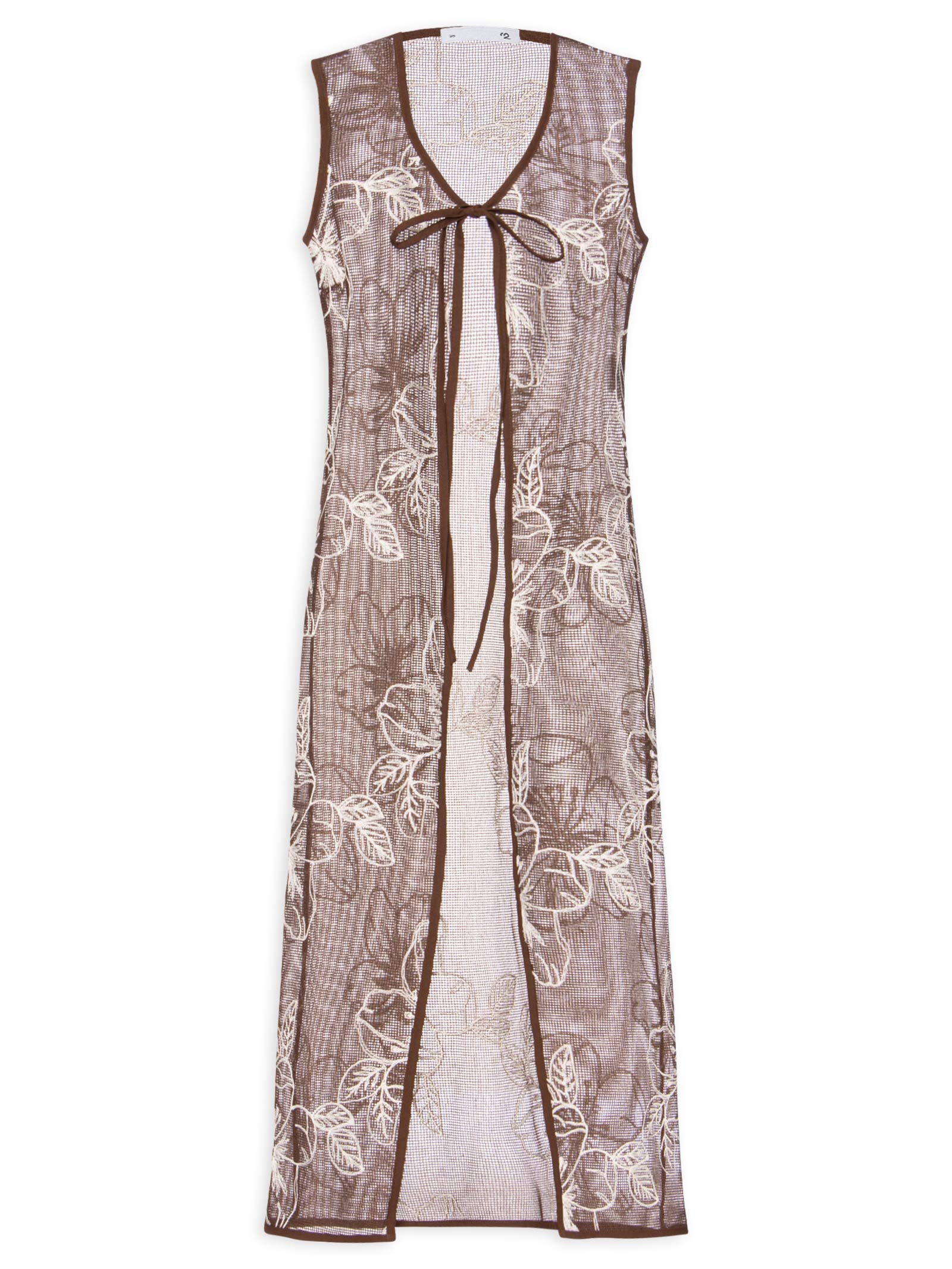 Blusa Feminina Alongada Com Abertura Marrom '2Essential