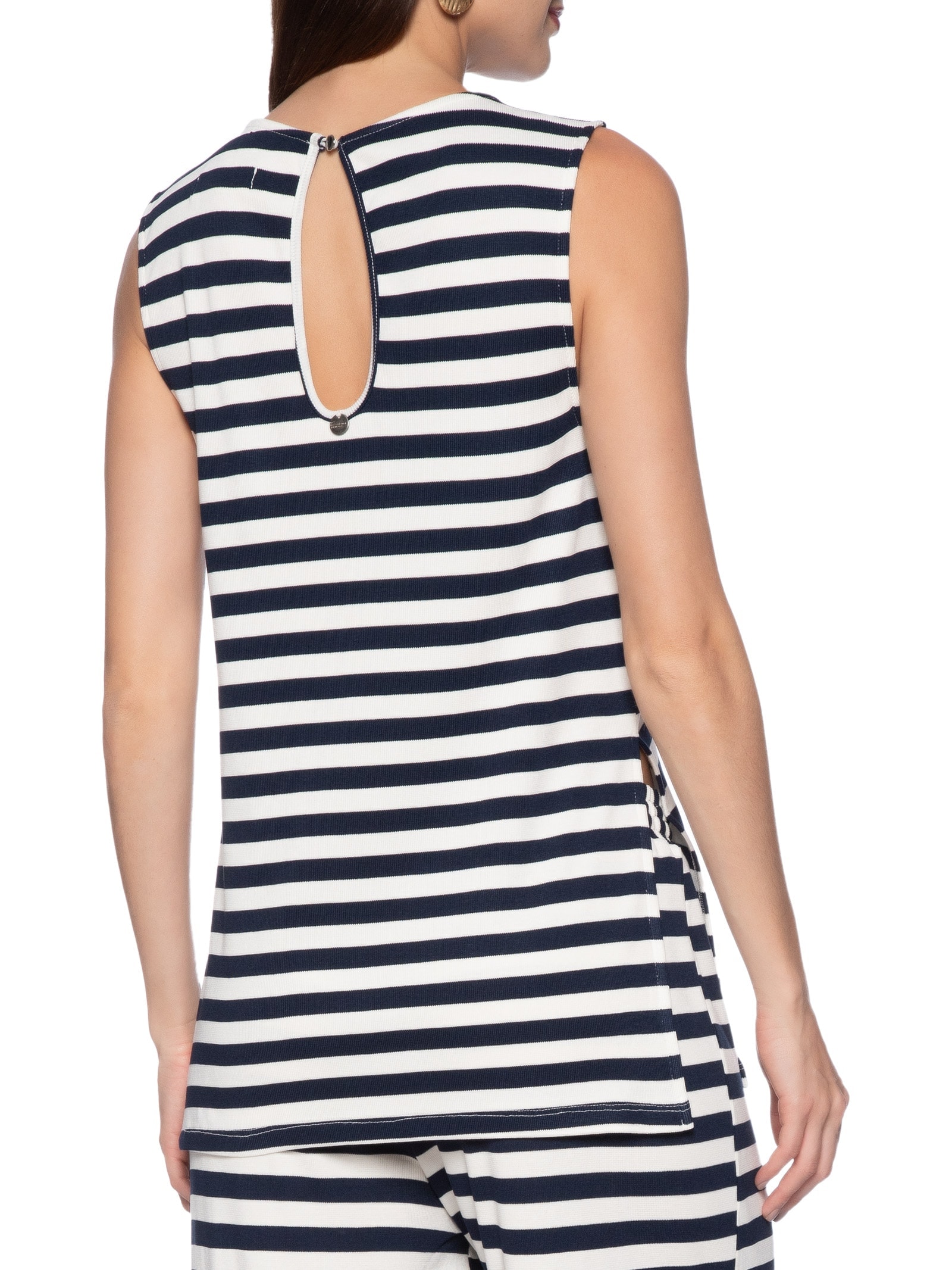 Blusa Feminina Alongada Com Fenda Azul My Favorite