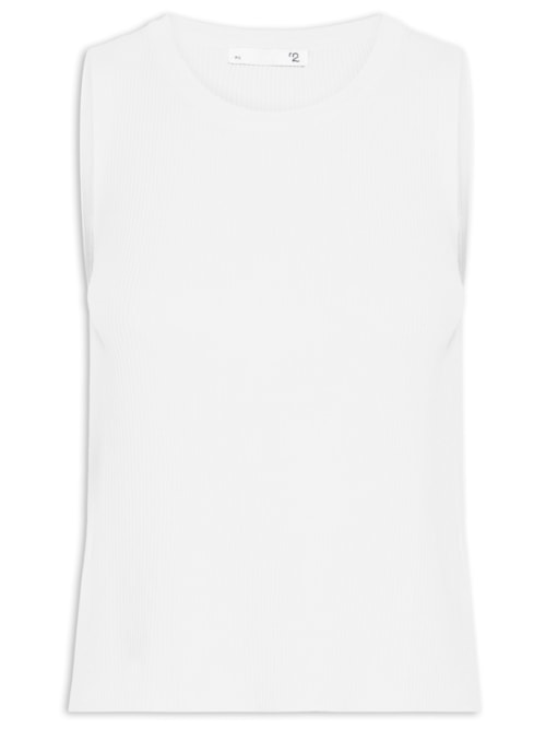 Blusa Feminina Alongada Em Tricot – Branco