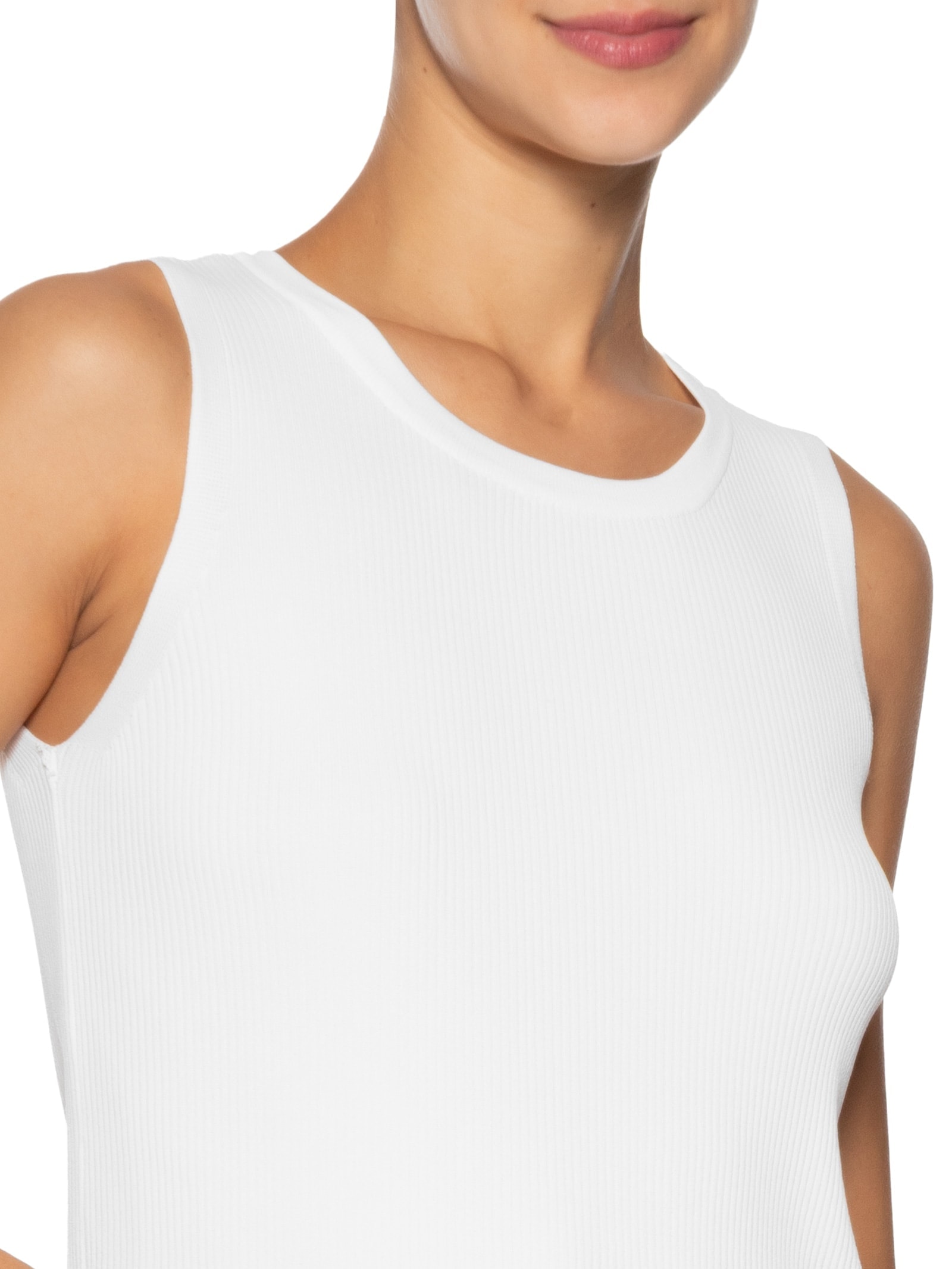 Blusa Feminina Alongada Em Tricot Branco '2Essential
