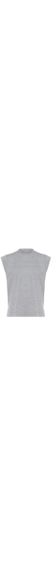 Blusa Feminina Alongada Em Tricot - Cinza