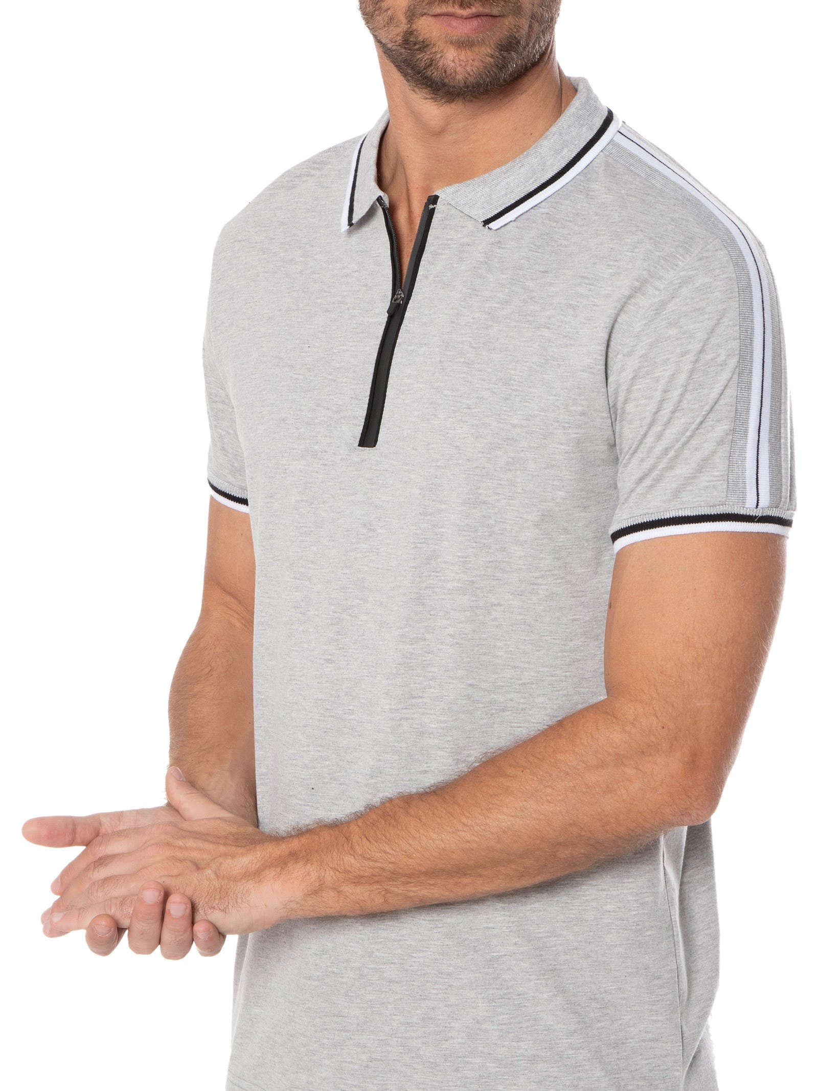 Blusa Feminina Alongada Em Tricot Cinza Basiq Men