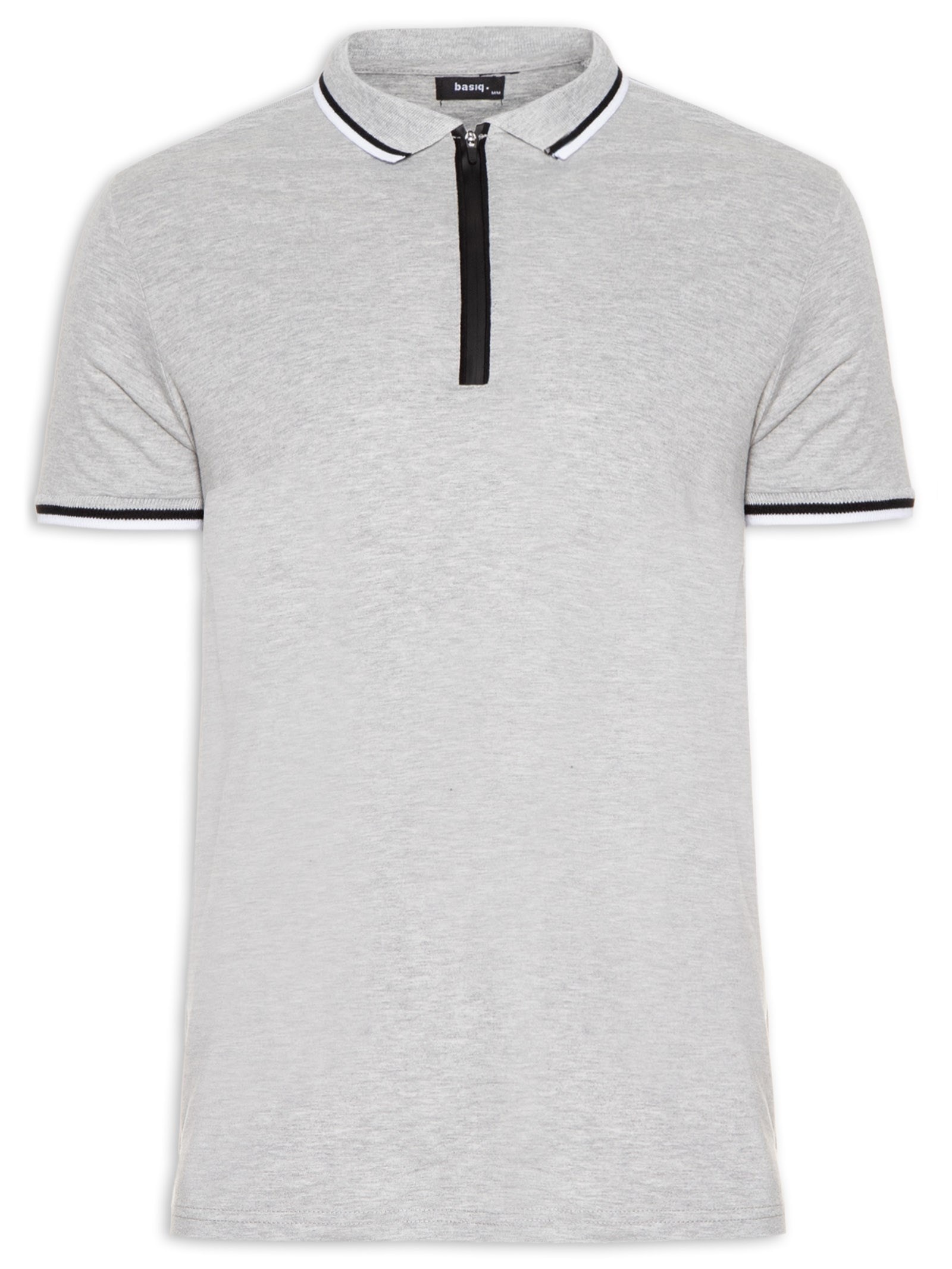 Blusa Feminina Alongada Em Tricot Cinza Basiq Men